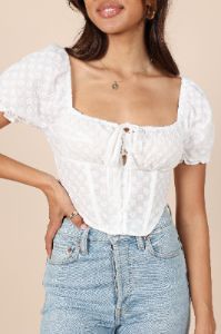 Tiffany Top - White sold by Petal & Pup