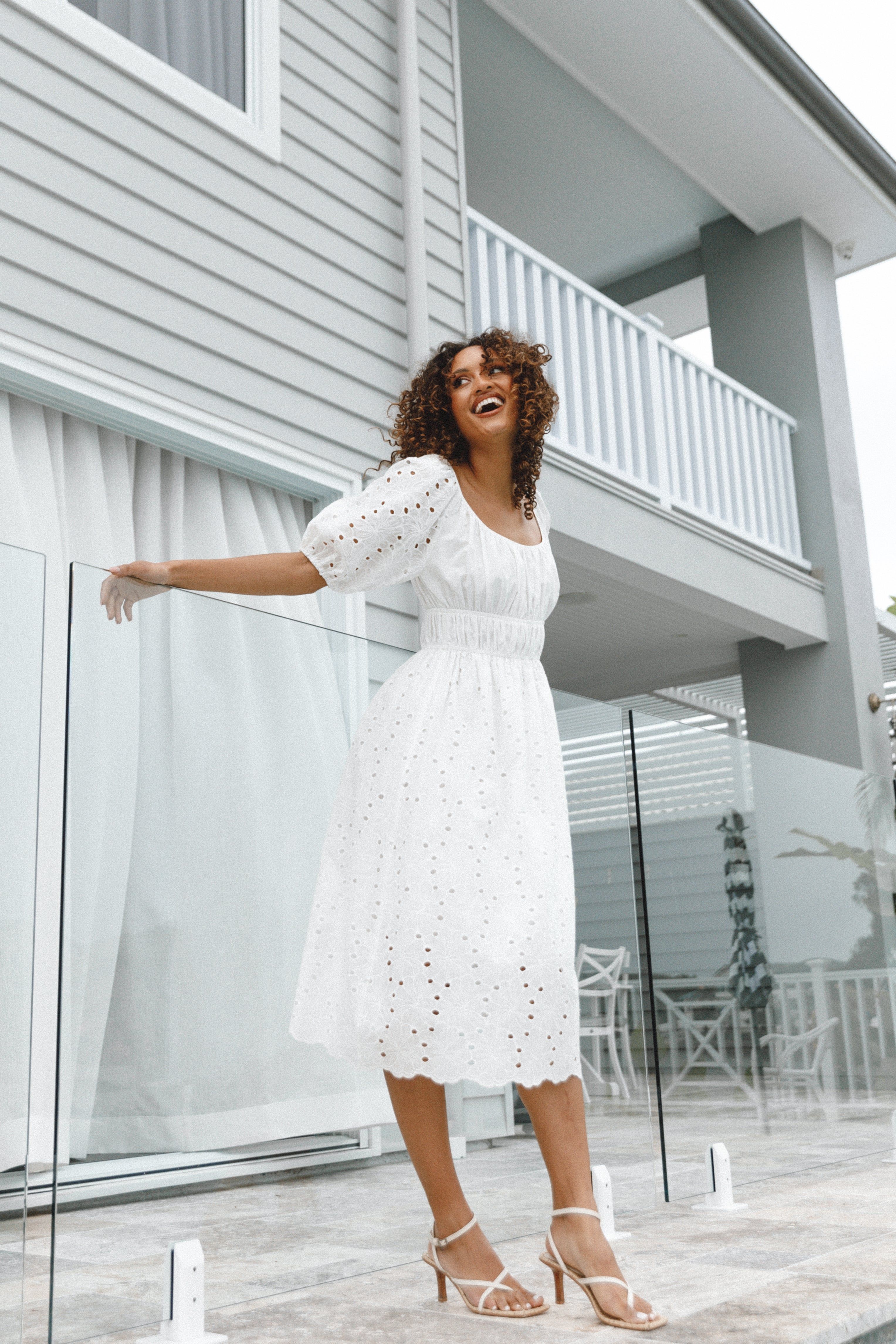 Lana Midi Dress - White sold by Petal & Pup product image thumbnail 2