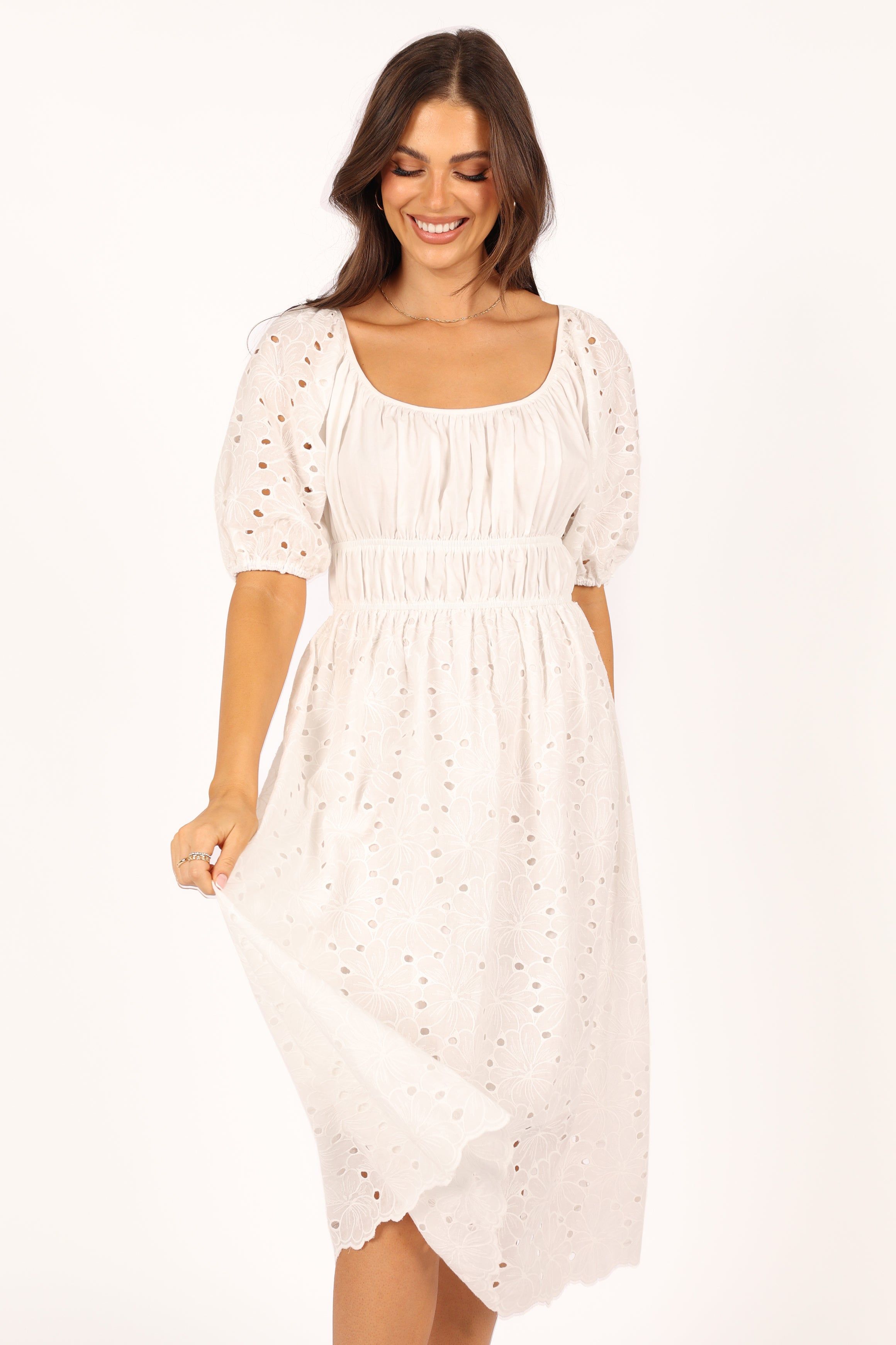 Lana Midi Dress - White sold by Petal & Pup product image thumbnail 3