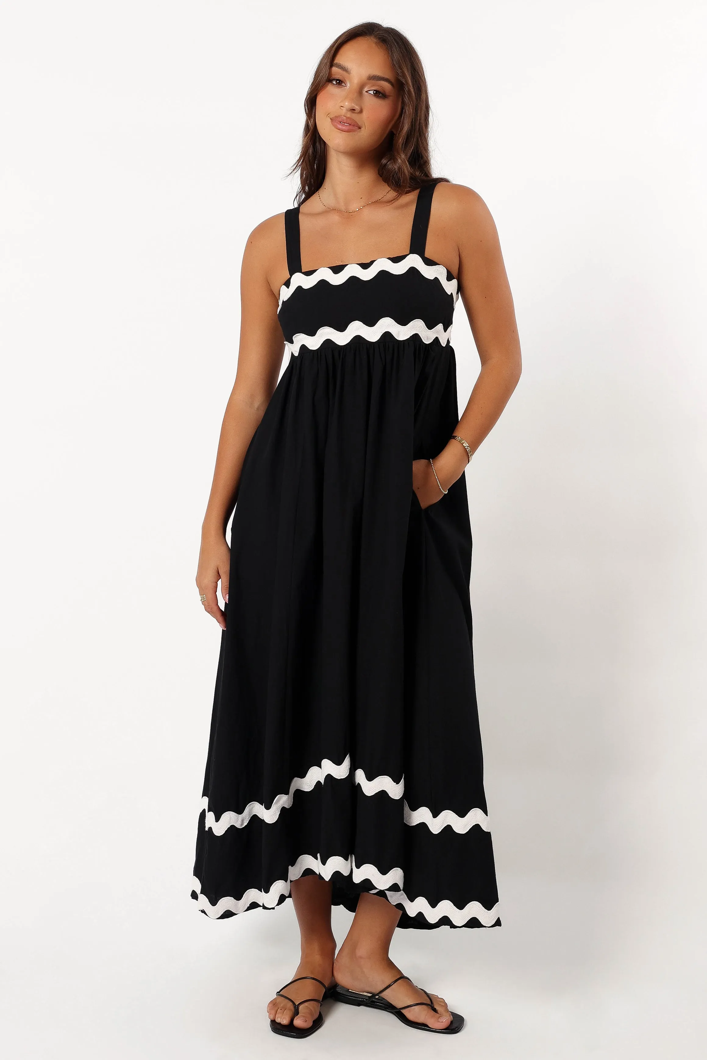 Reece Maxi Dress - Black sold by Petal & Pup