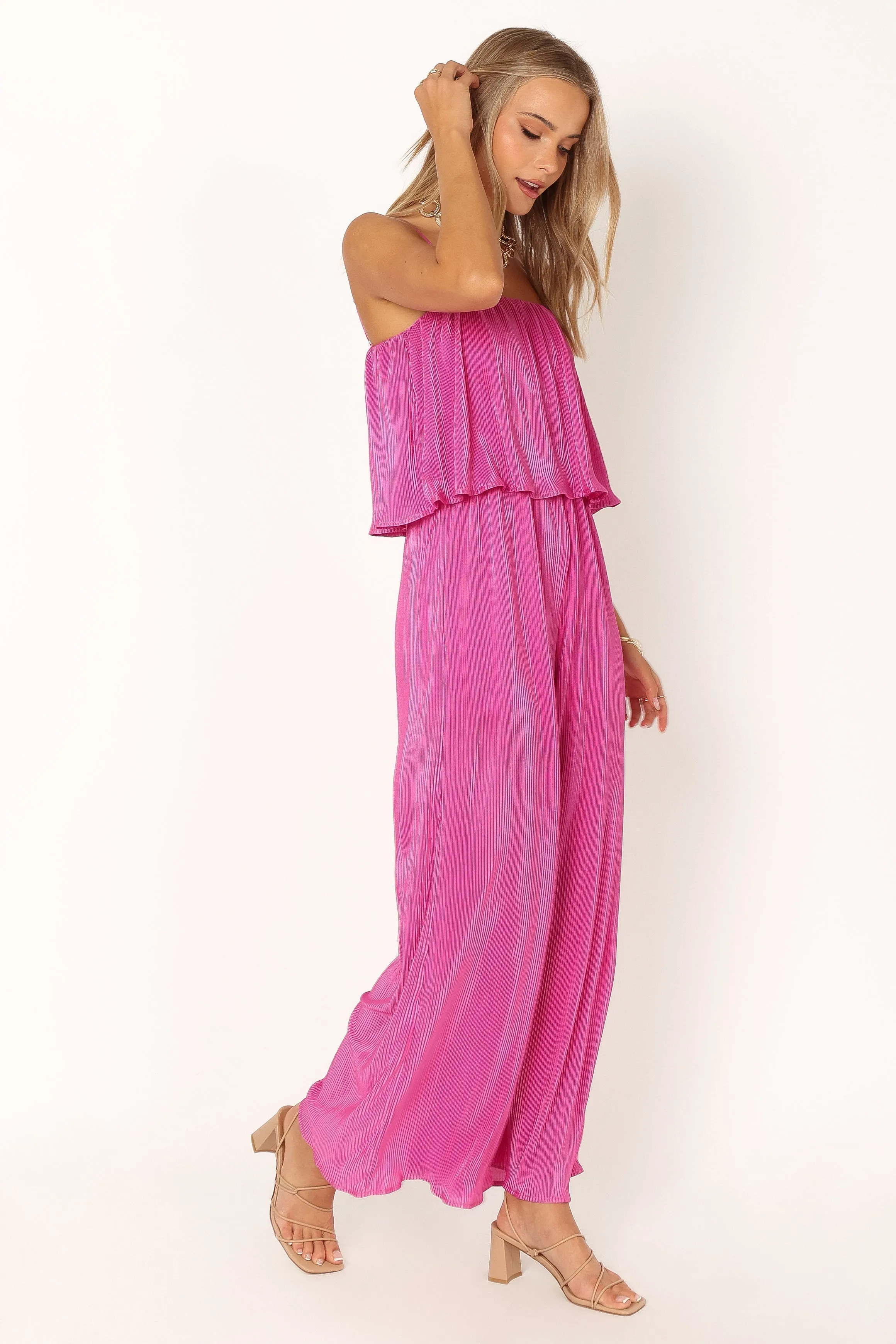 Jillian Plisse Jumpsuit - Orchid sold by Petal & Pup product image thumbnail 5