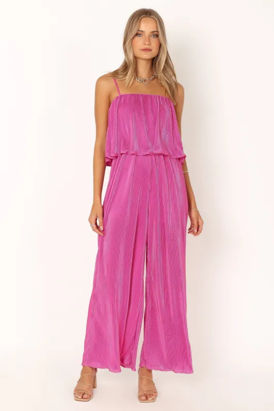 Jillian Plisse Jumpsuit - Orchid sold by Petal & Pup