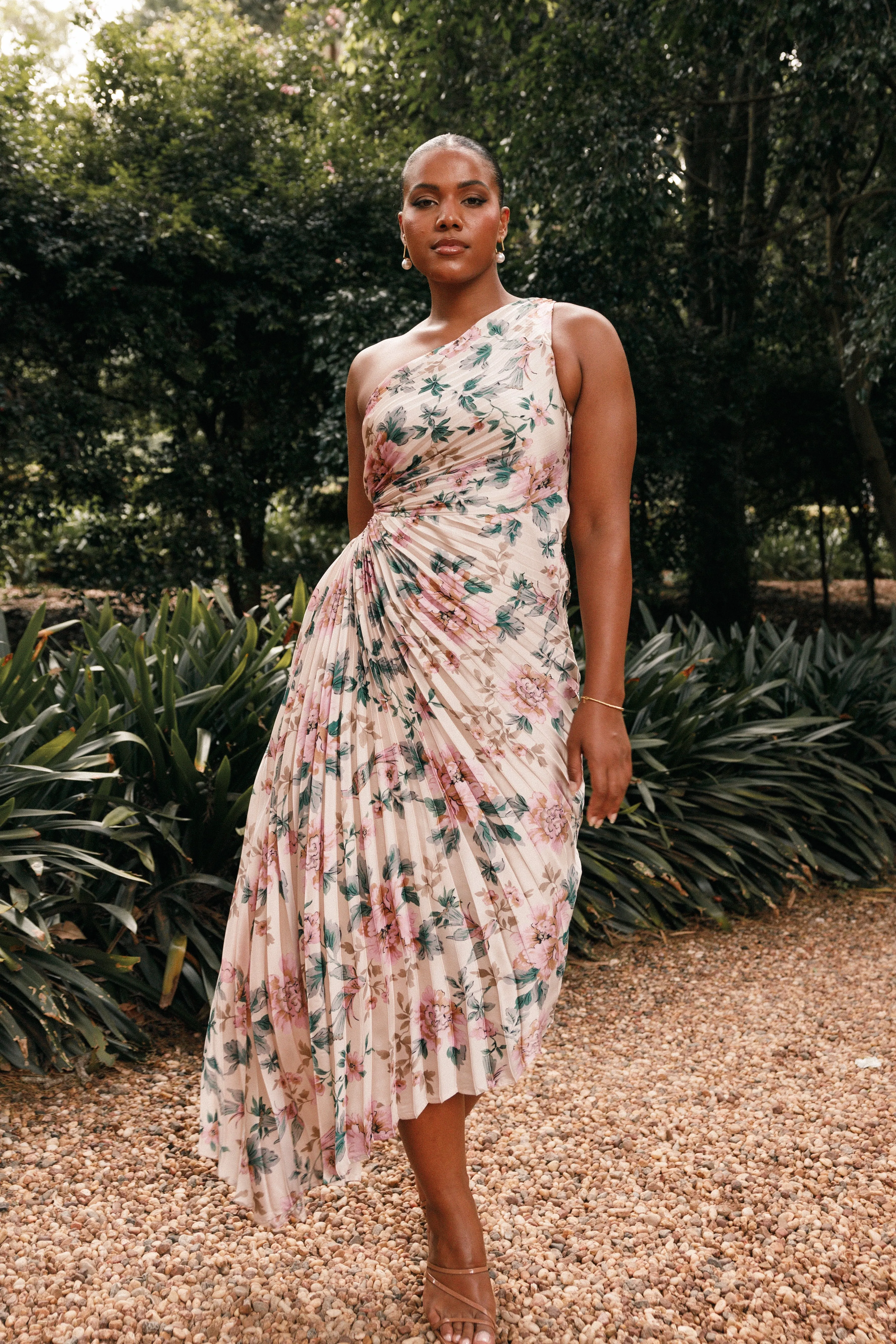Kleo One Shoulder Maxi Dress - Pink Floral sold by Petal & Pup product image thumbnail 3