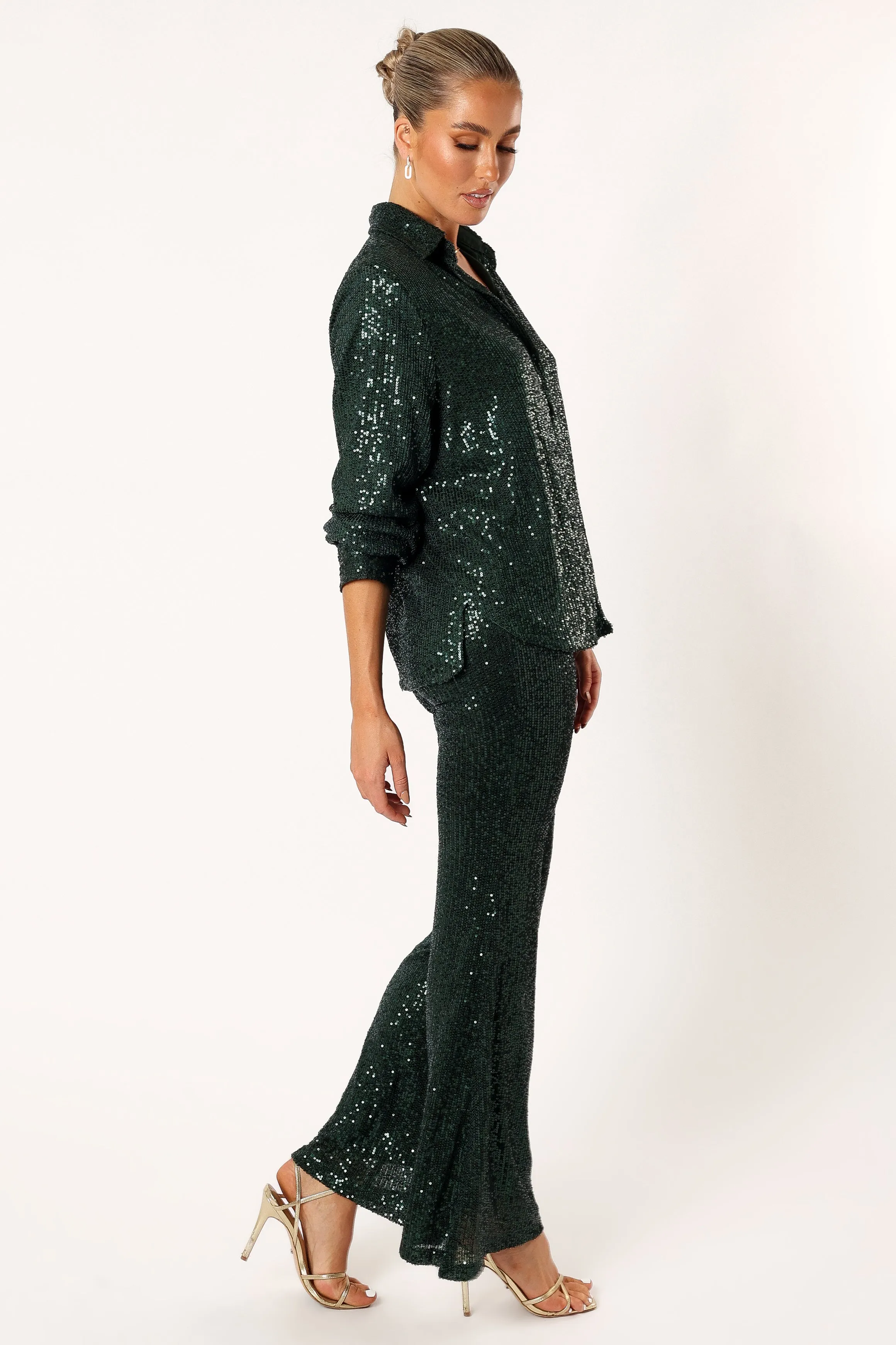 Darcy Sequin Two Piece Pant Set - Hunter Green sold by Petal & Pup product image thumbnail 5