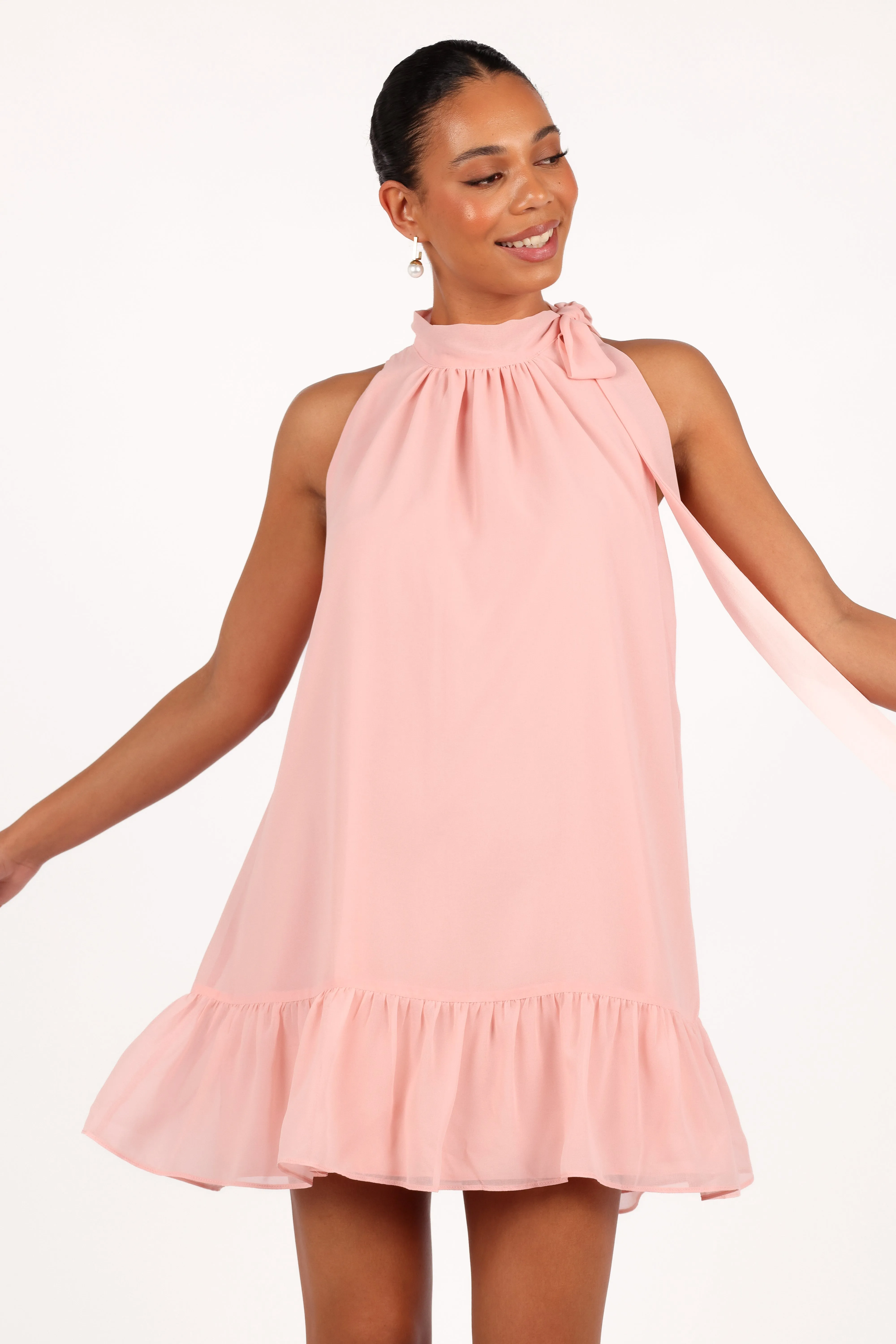 Victoria Halterneck Mini Dress - Petal Pink sold by Petal & Pup product image thumbnail 3