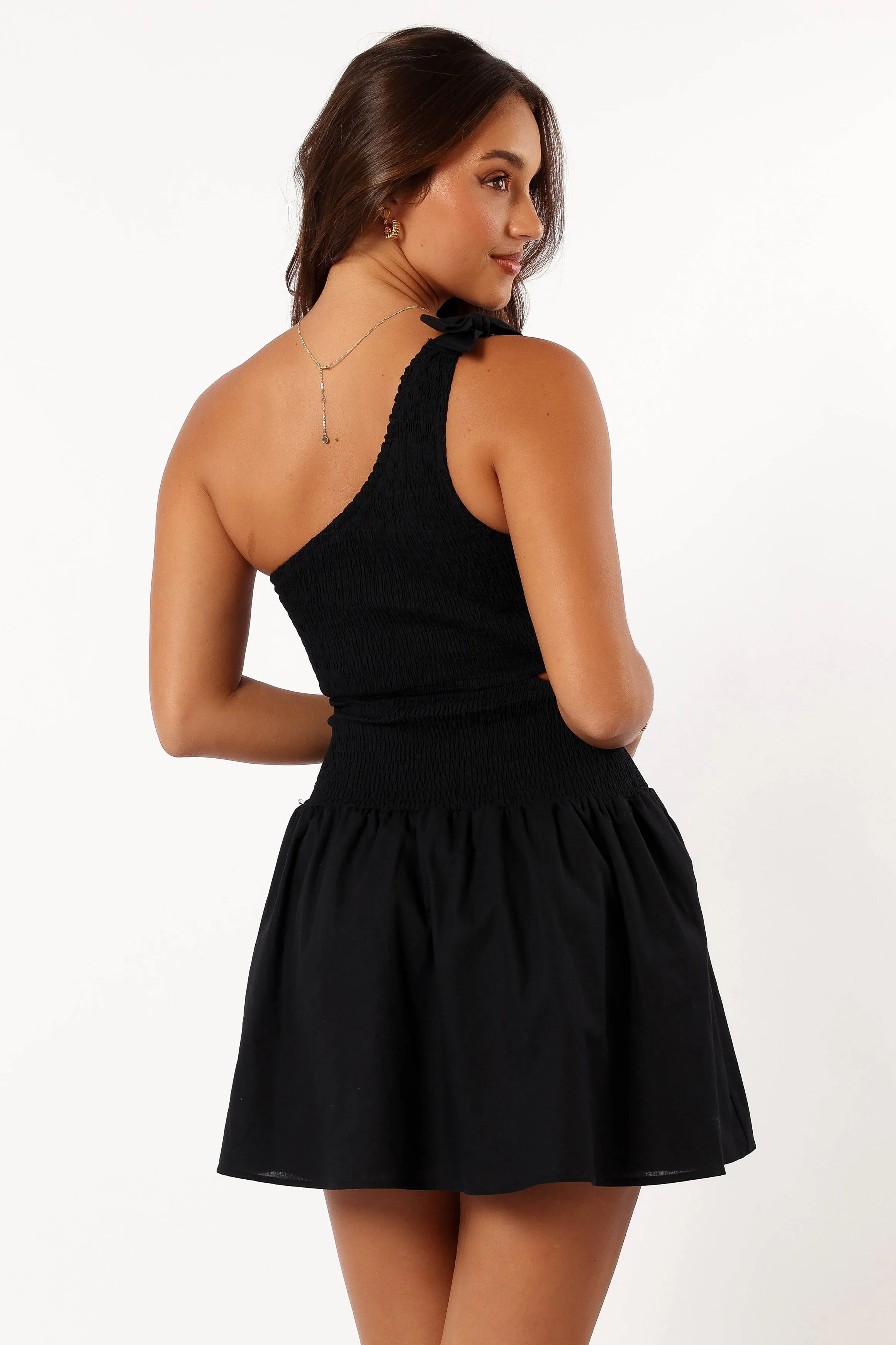 Allison One Shoulder Mini Dress - Black sold by Petal & Pup product image thumbnail 5