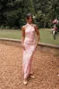 Mila Halterneck Maxi Dress - Pink Floral sold by Petal & Pup