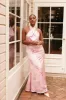 Mila Halterneck Maxi Dress - Pink Floral sold by Petal & Pup