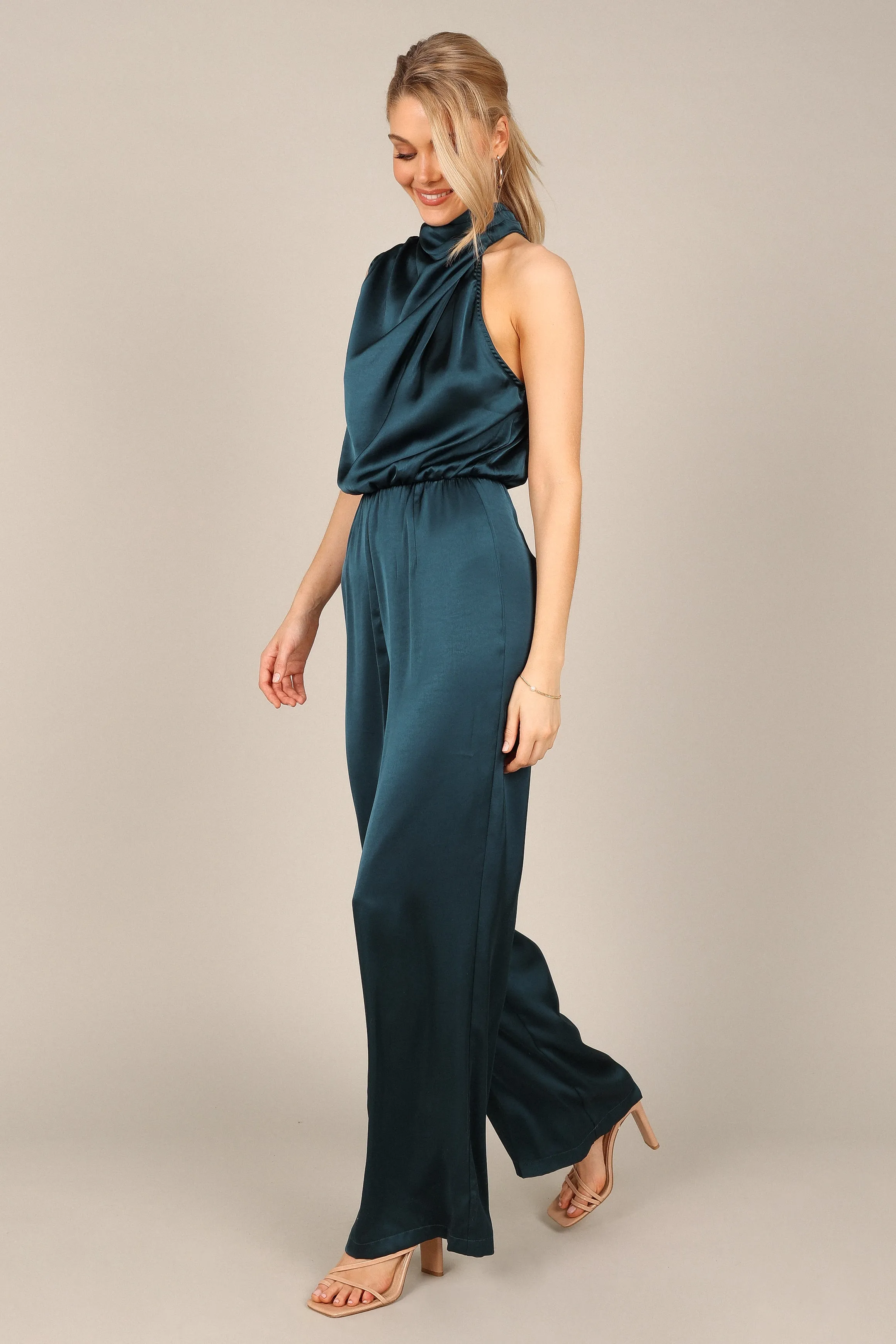 Savannah One Shoulder Jumpsuit - Teal sold by Petal & Pup product image thumbnail 3