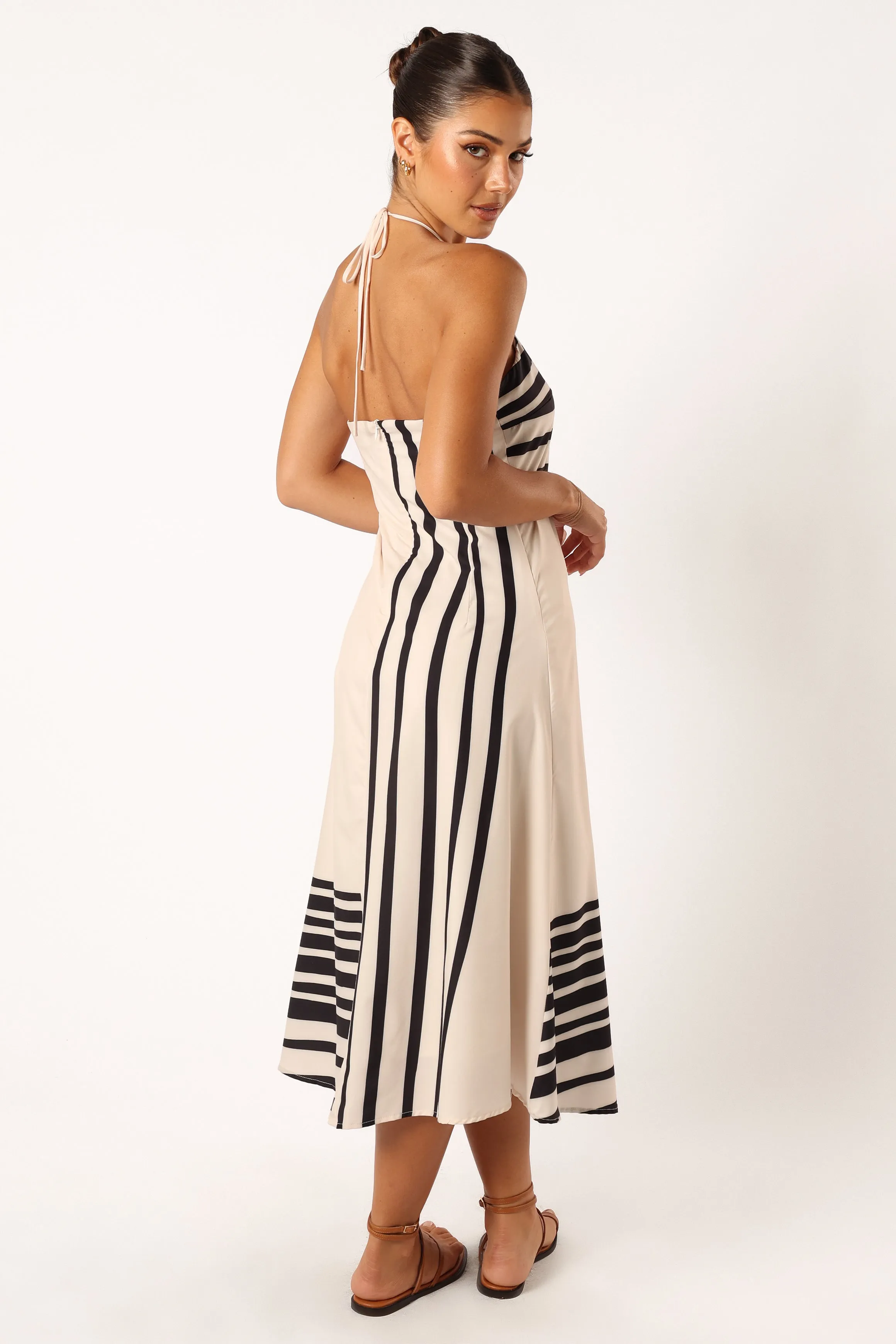 Deana Halterneck Midi Dress - Cream Black sold by Petal & Pup product image thumbnail 5