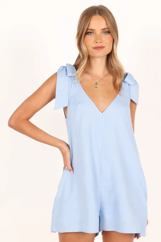 Dorothy Romper - Blue sold by Petal & Pup