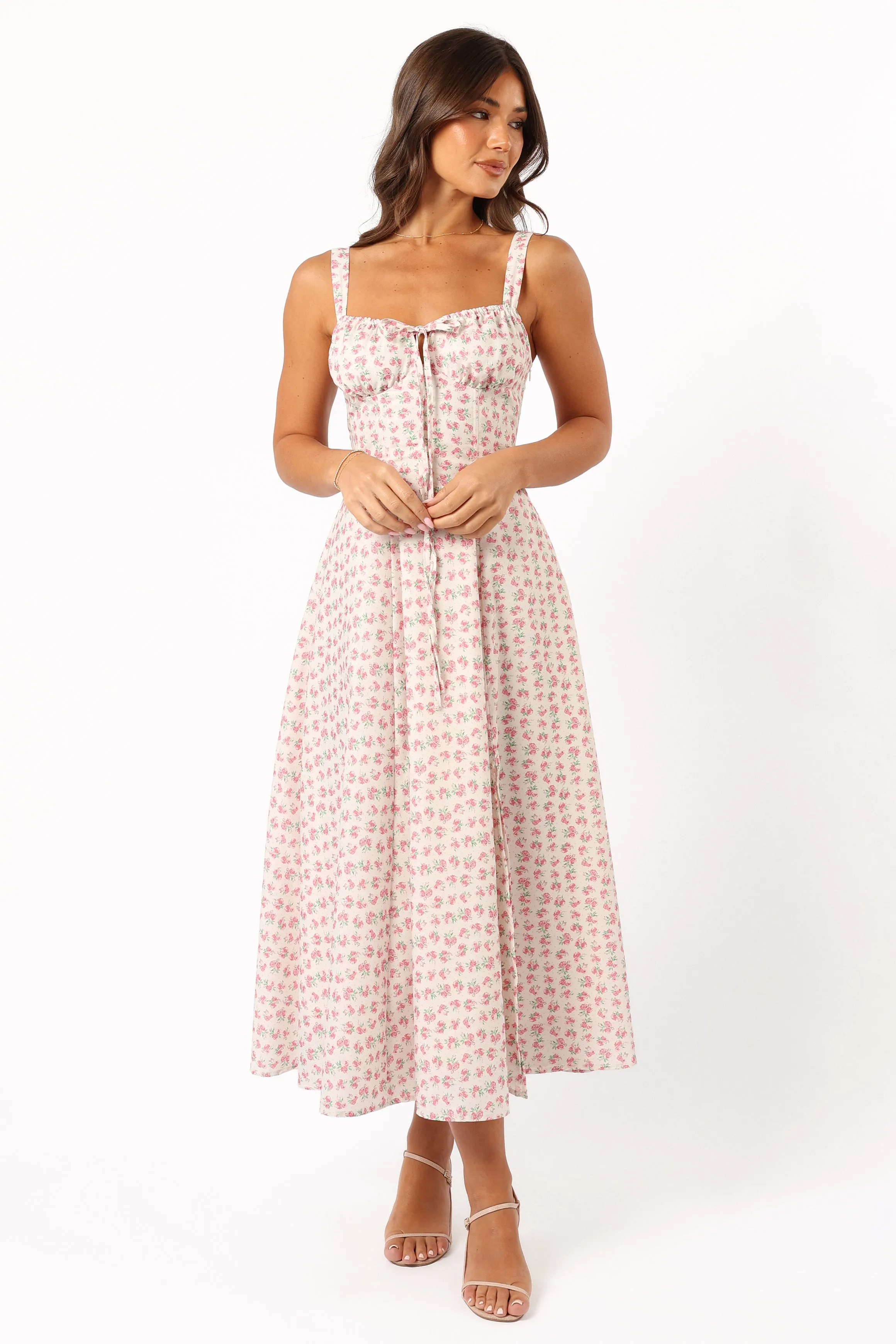 Elodie Midi Dress - Pink Floral | Parallel