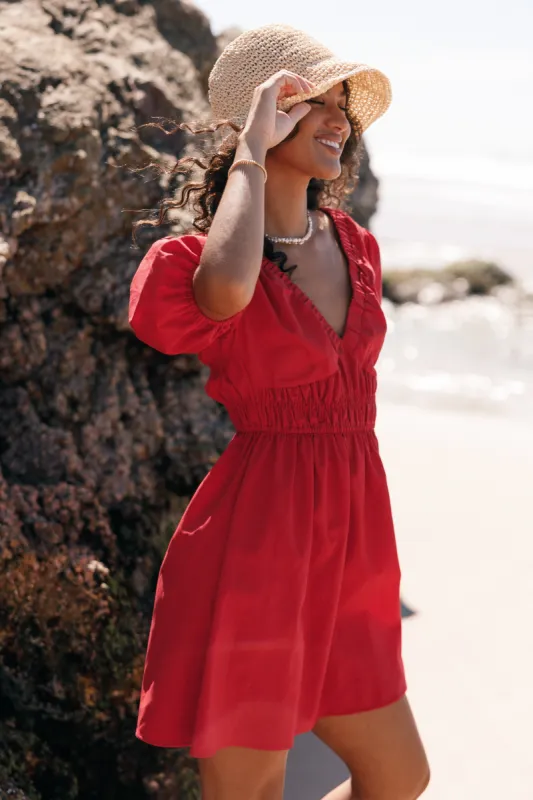 Astrid Mini Dress - Red sold by Petal & Pup
