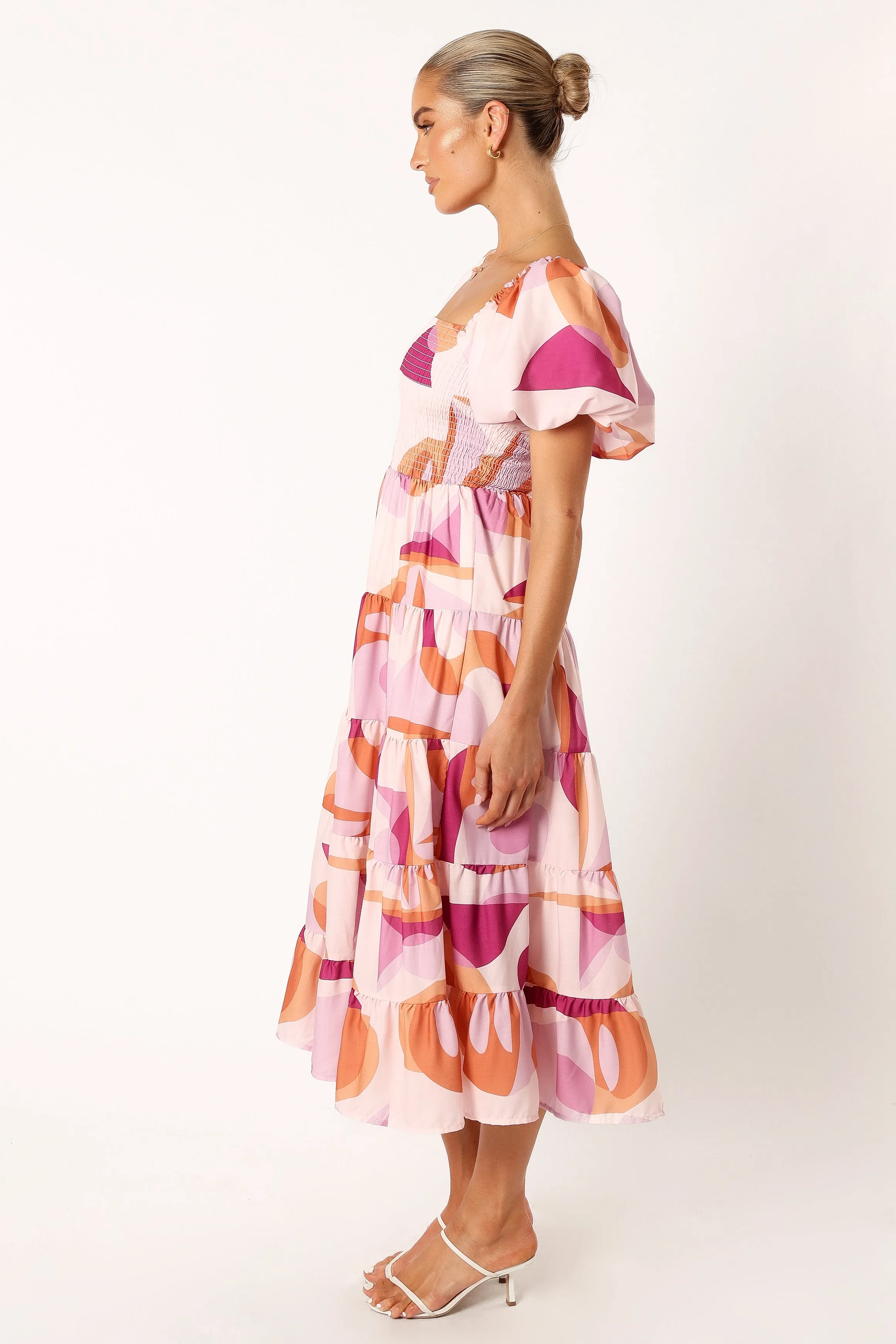 Mollie Puff Sleeve Midi Dress - Pink Swirl sold by Petal & Pup product image thumbnail 2