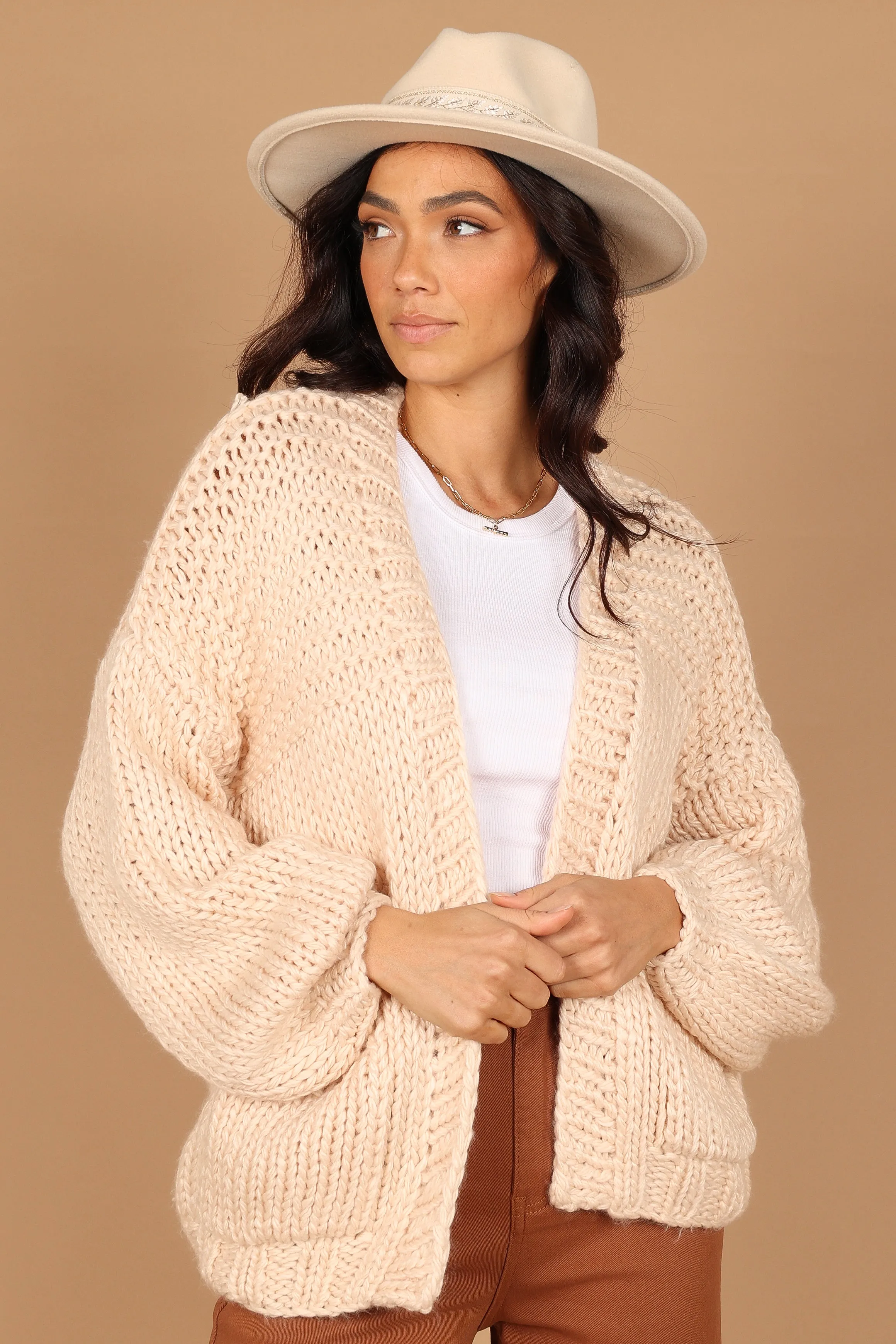 Cara Oversized Handknit Knit Sweater - Natural sold by Petal & Pup product image thumbnail 3