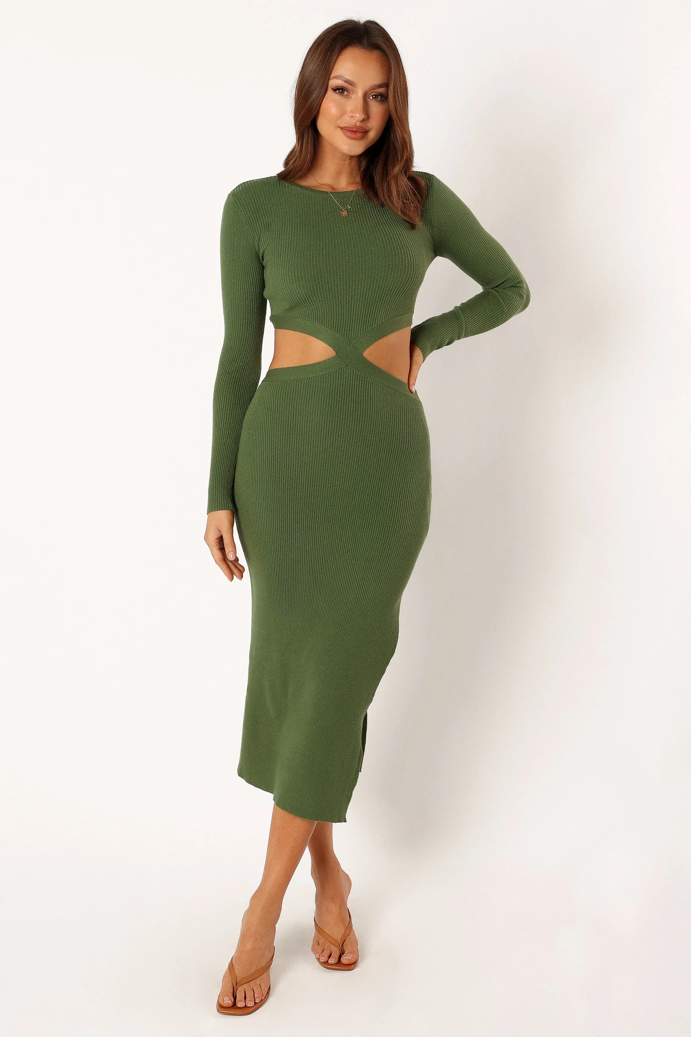 Jonah Long Sleeve Midi Dress - Ibiza Green sold by Petal & Pup product image thumbnail 2