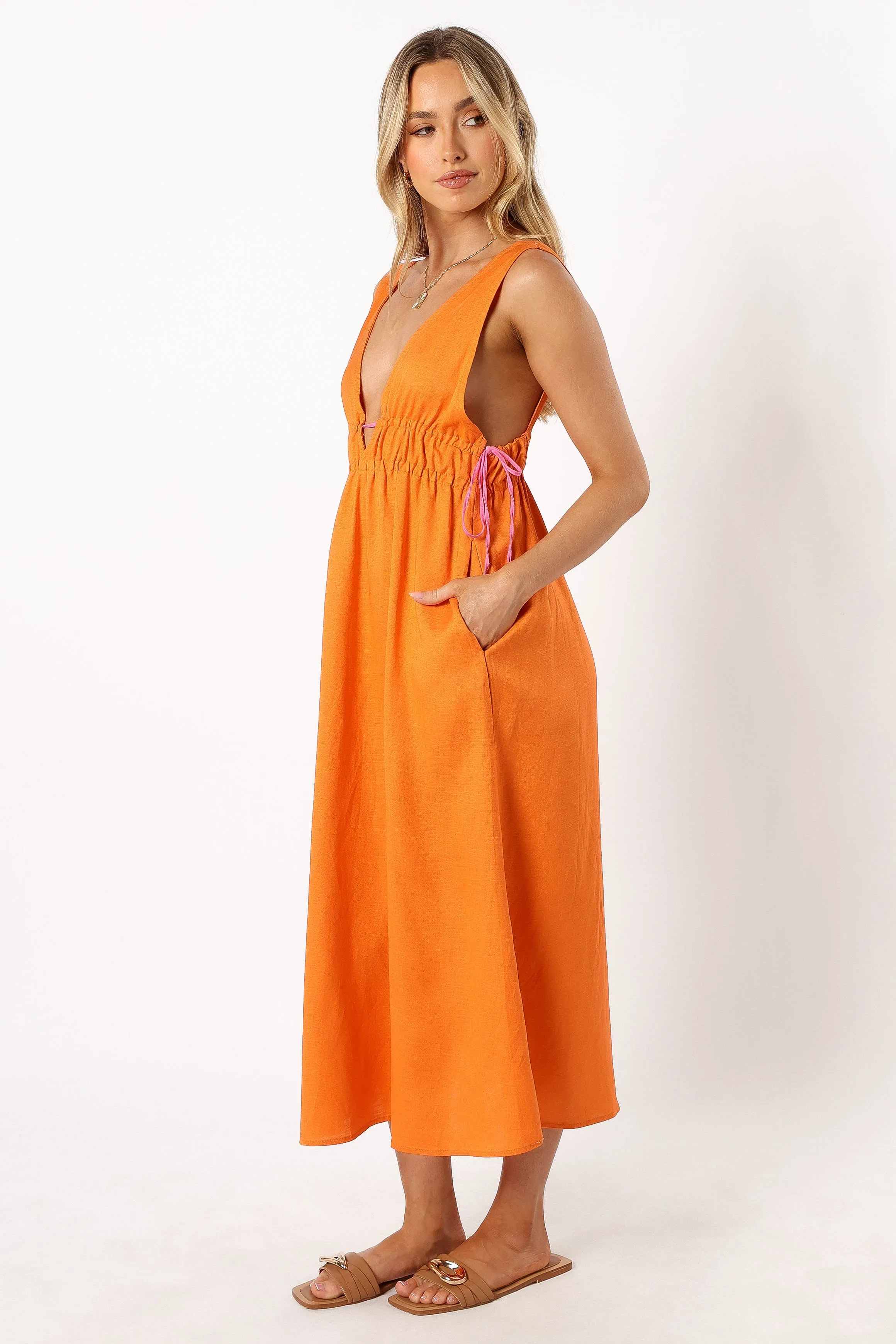 Lydia Midi Dress - Orange sold by Petal & Pup product image thumbnail 3