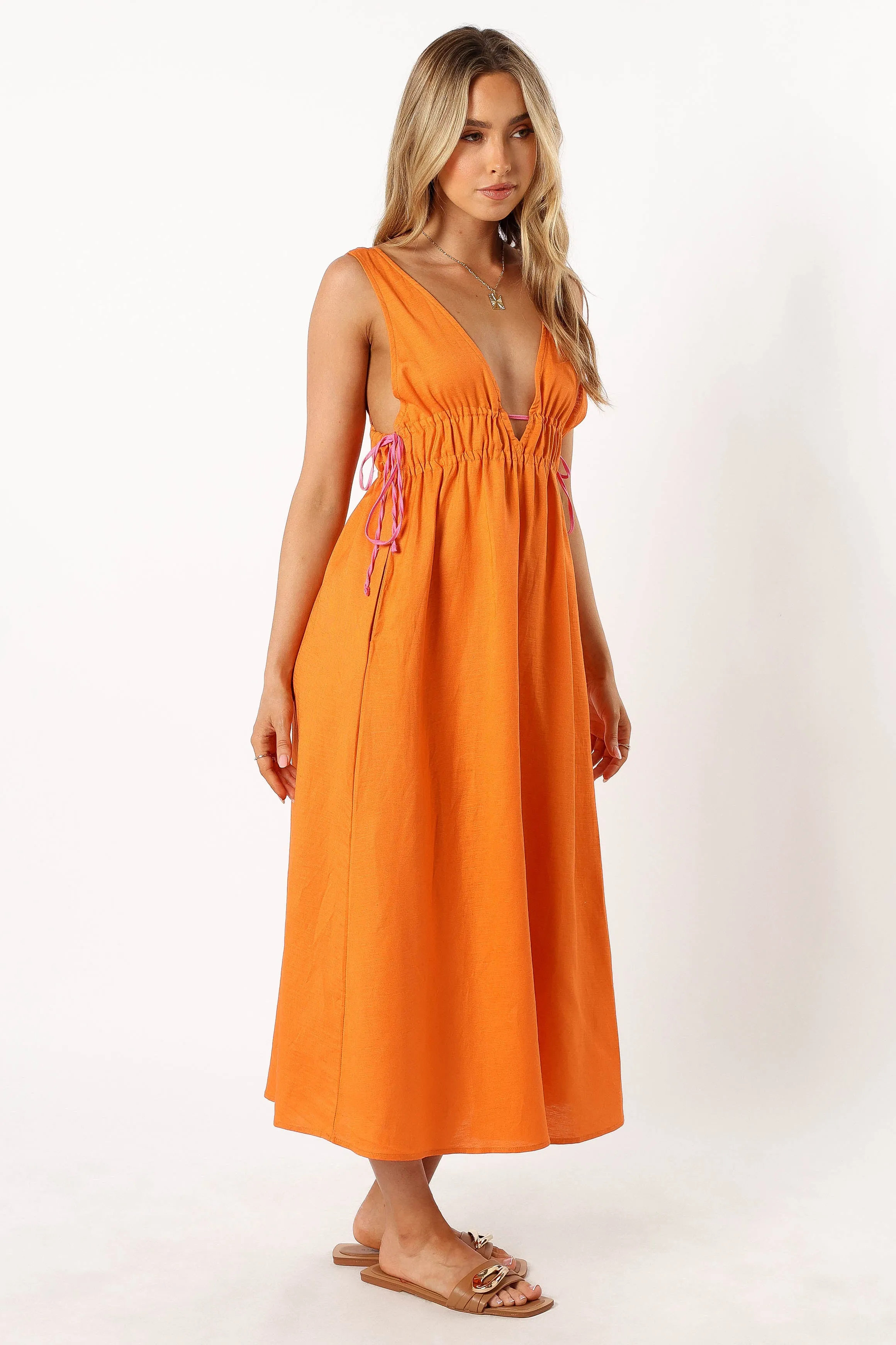 Lydia Midi Dress - Orange sold by Petal & Pup product image thumbnail 5