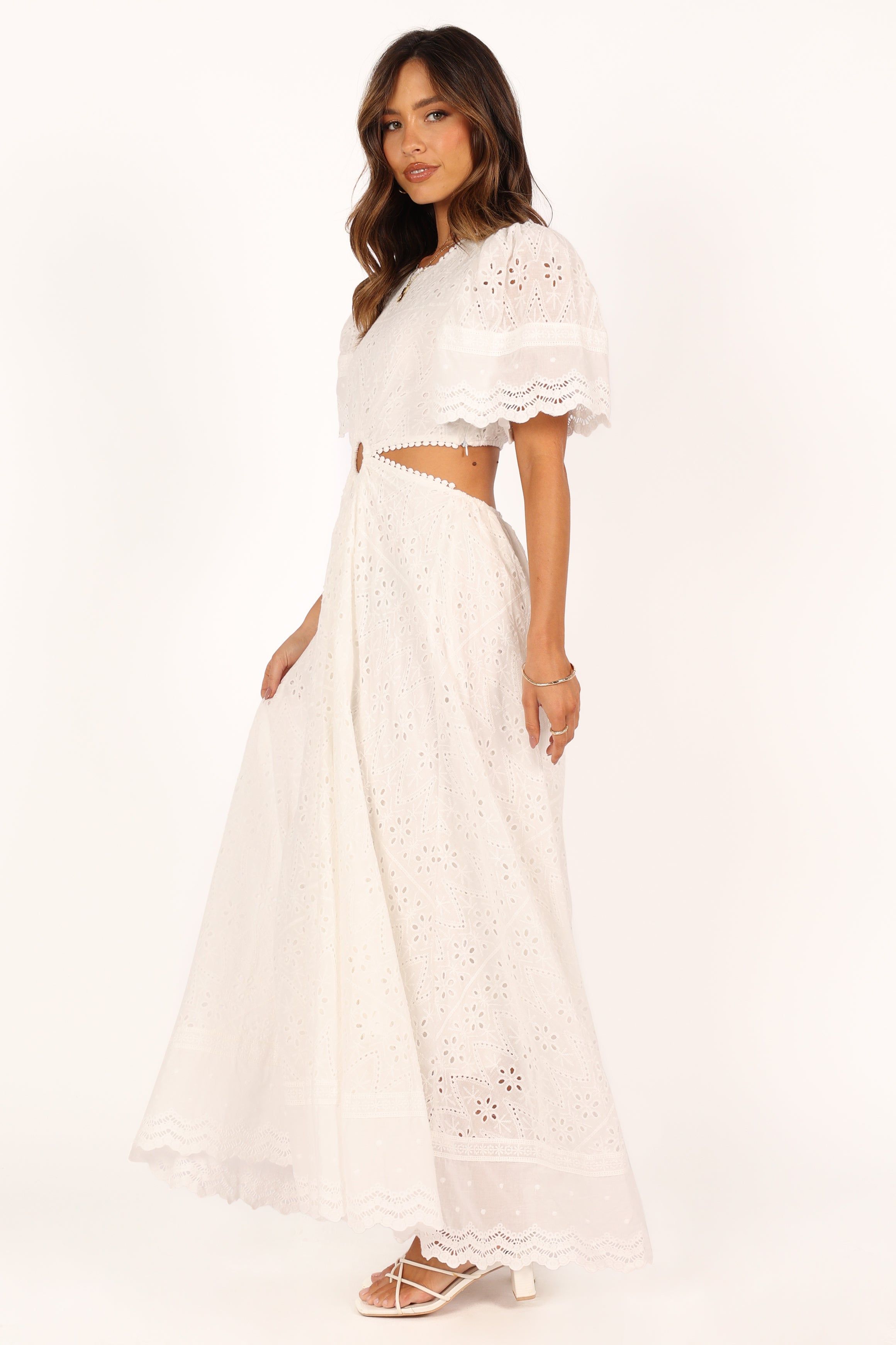 Merletto Cut Out Midi Dress - White sold by Petal & Pup product image thumbnail 7