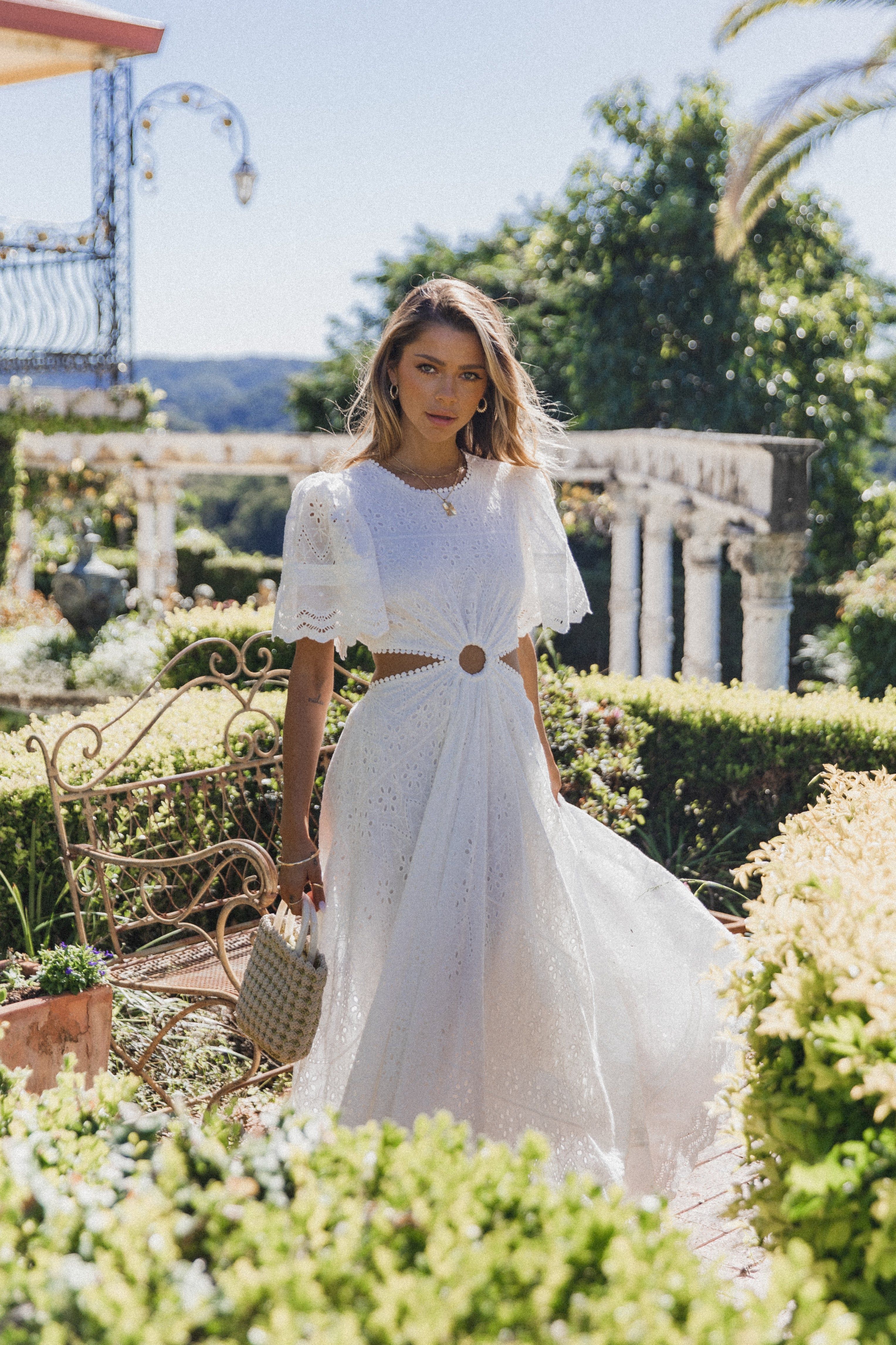 Merletto Cut Out Midi Dress - White sold by Petal & Pup product image thumbnail 3