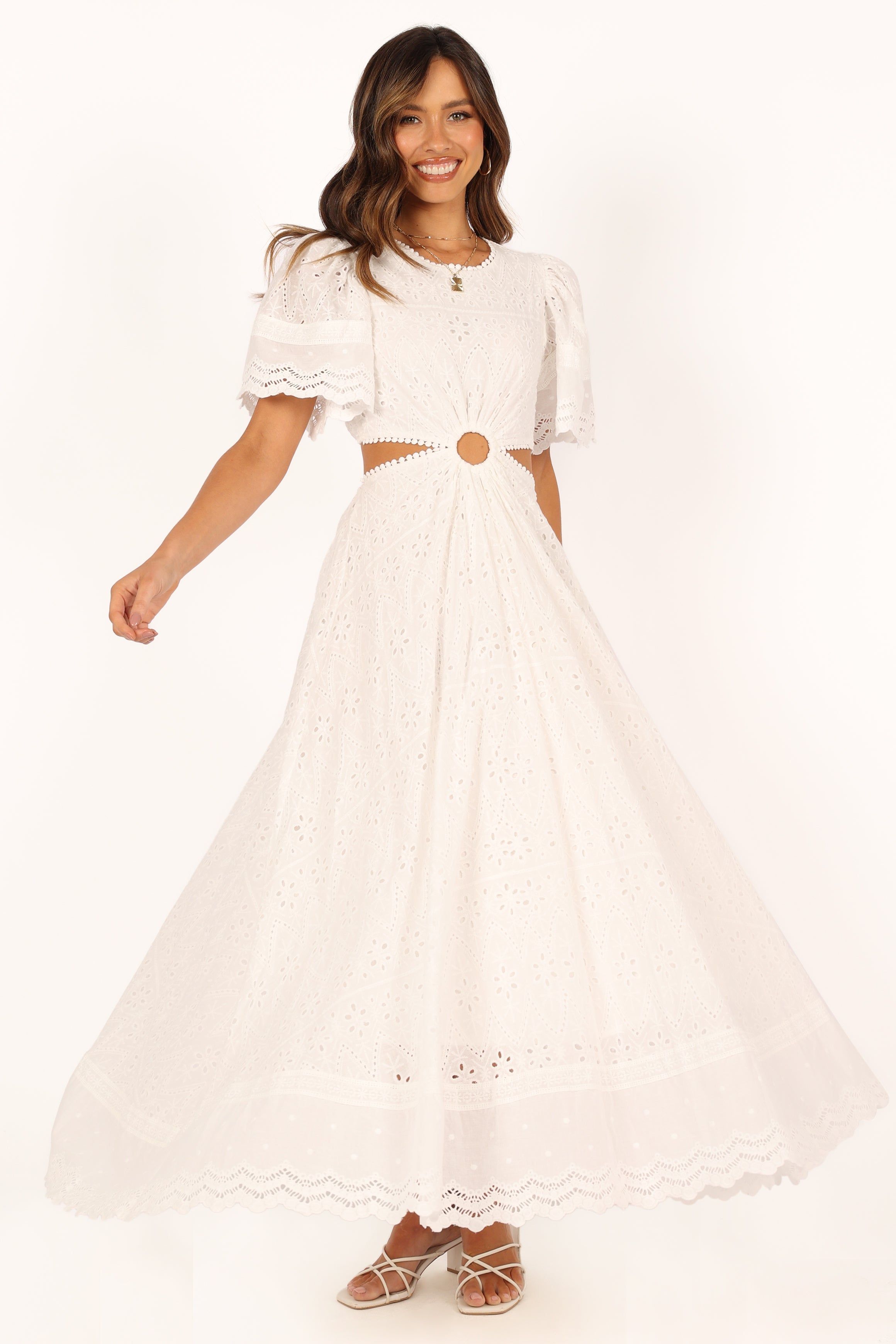 Merletto Cut Out Midi Dress - White sold by Petal & Pup product image thumbnail 11