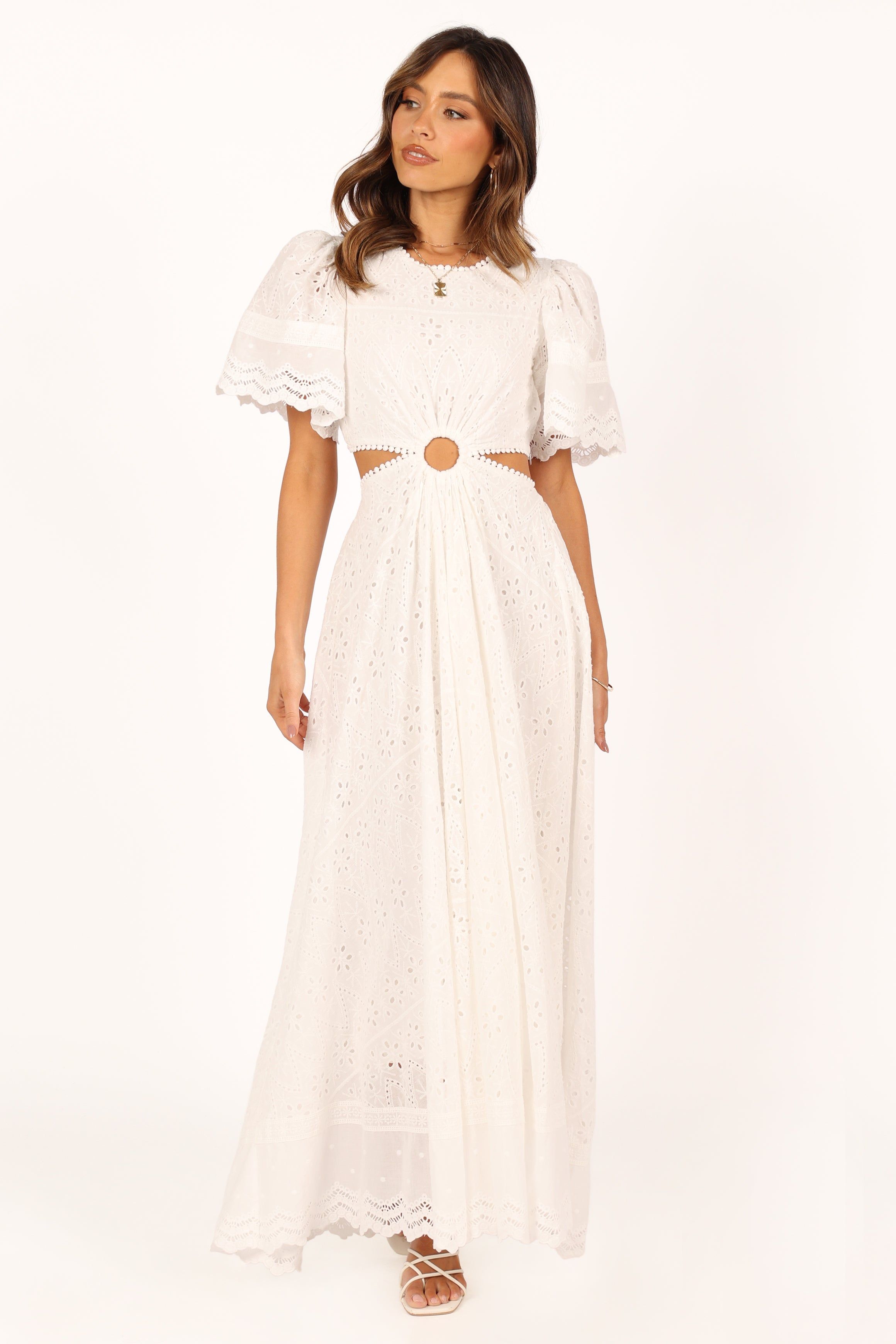 Merletto Cut Out Midi Dress - White sold by Petal & Pup product image thumbnail 6