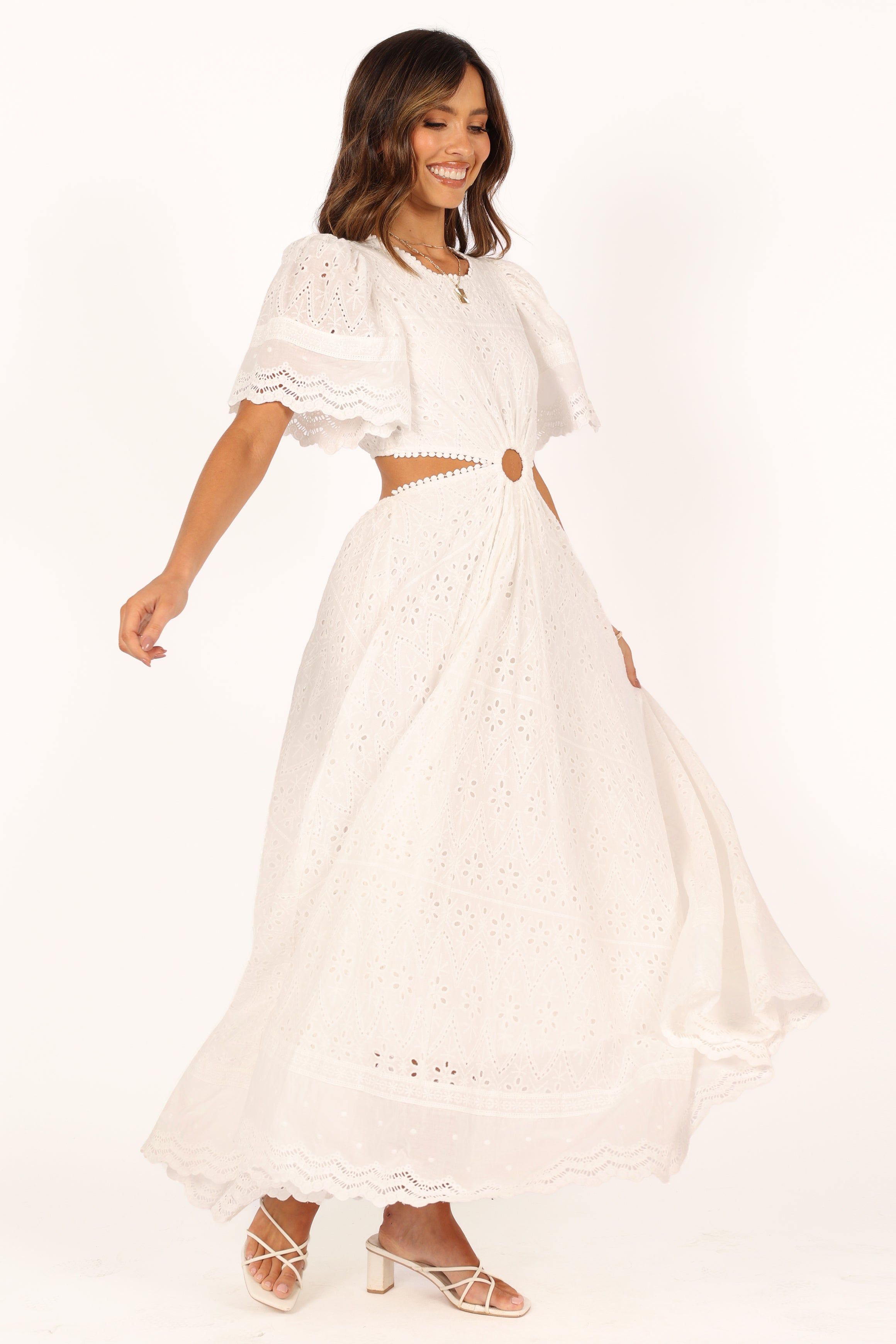 Merletto Cut Out Midi Dress - White sold by Petal & Pup product image thumbnail 4