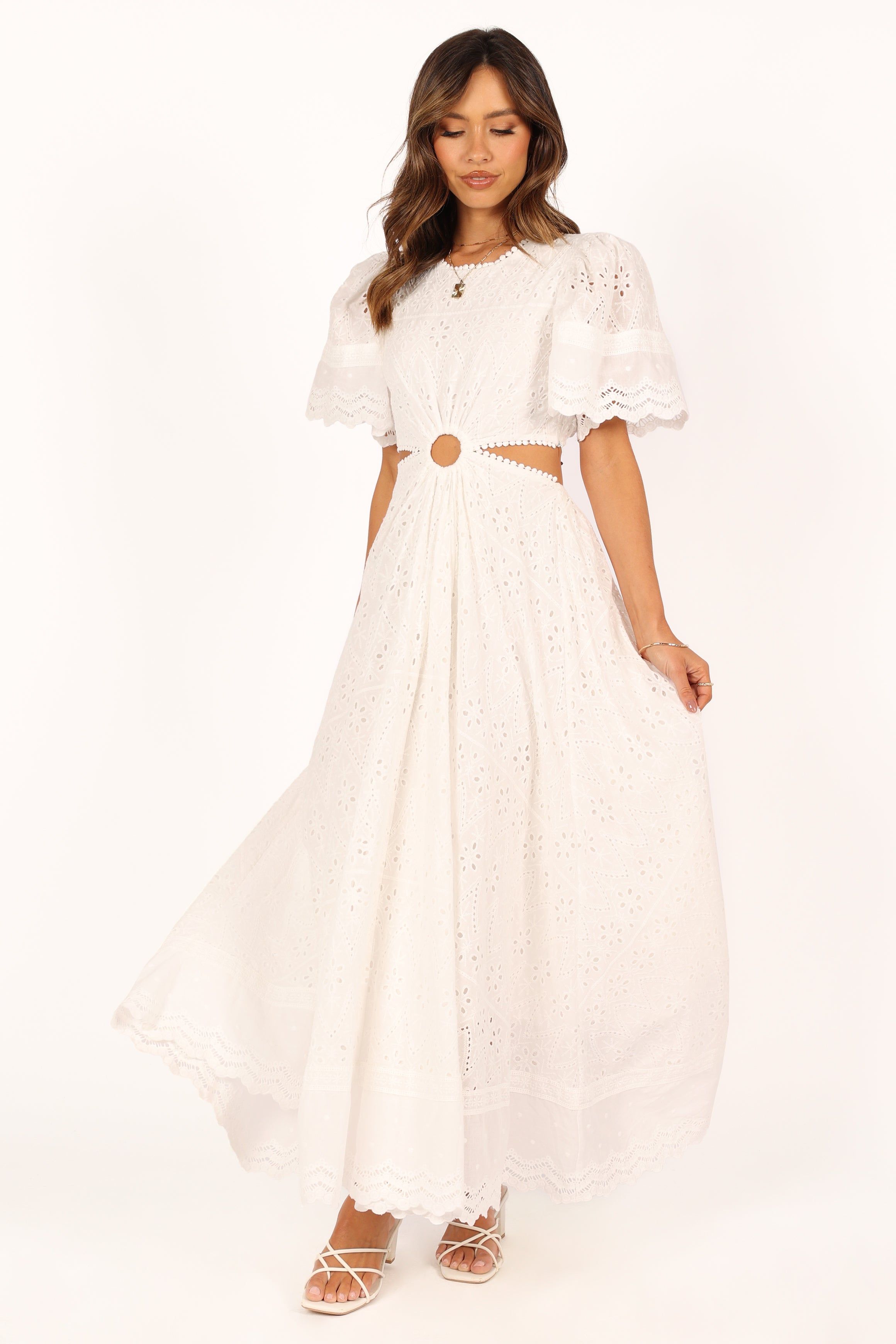 Merletto Cut Out Midi Dress - White sold by Petal & Pup product image thumbnail 10