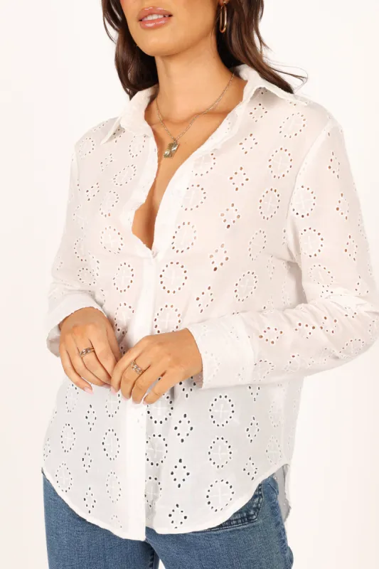 Caroline Shirt - White sold by Petal & Pup