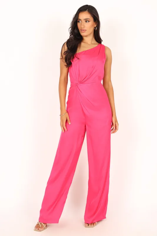 Isabel One Shoulder Jumpsuit - Pink sold by Petal & Pup