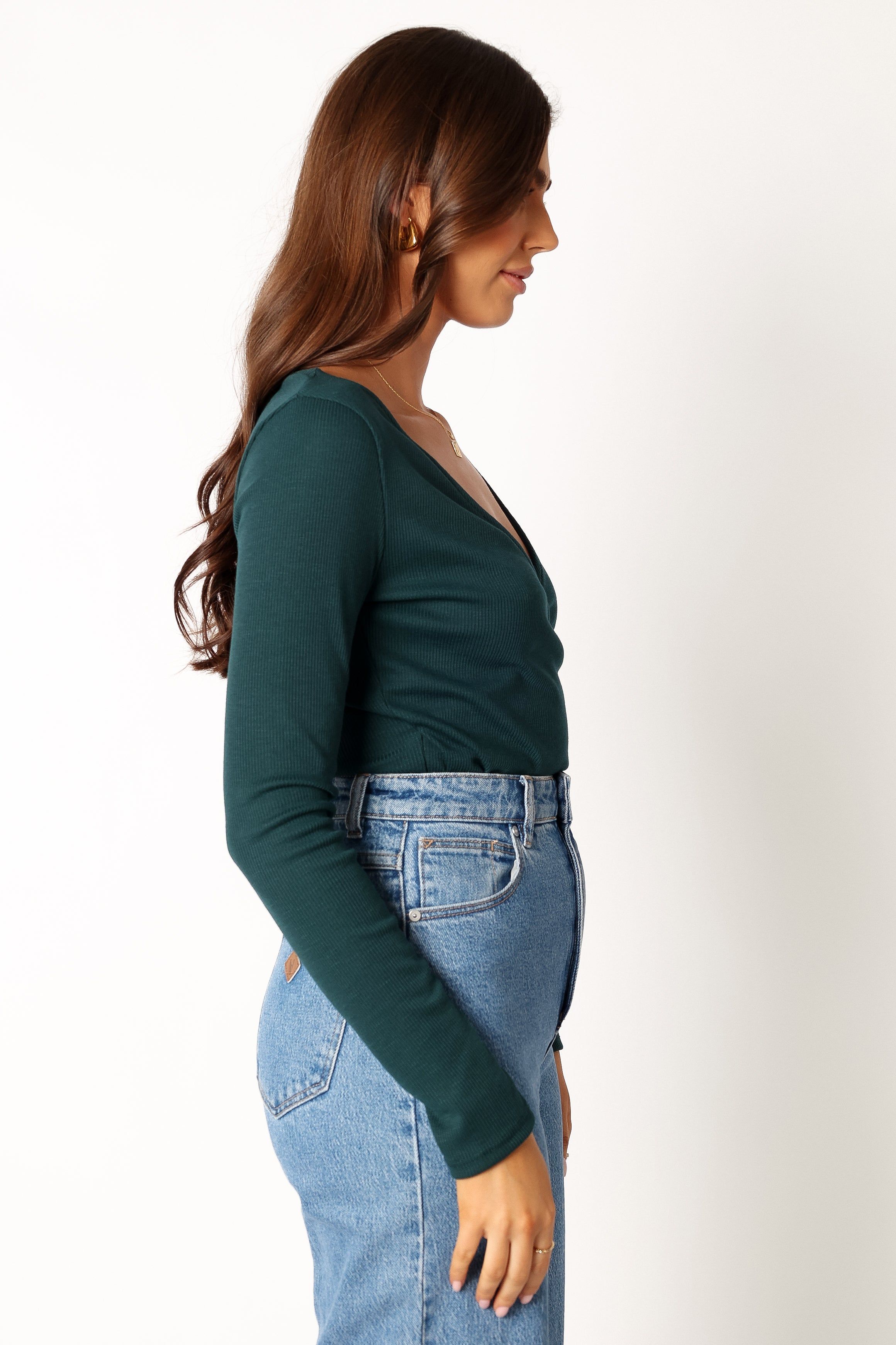 Wells Long Sleeve Bodysuit - Hunter Green sold by Petal & Pup product image thumbnail 5