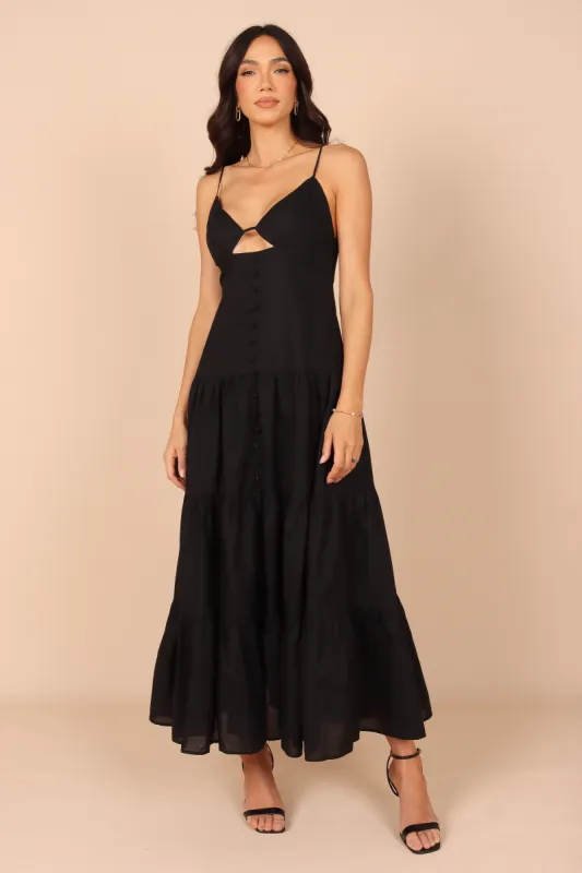 Myrna Cutout Maxi Dress - Black sold by Petal & Pup