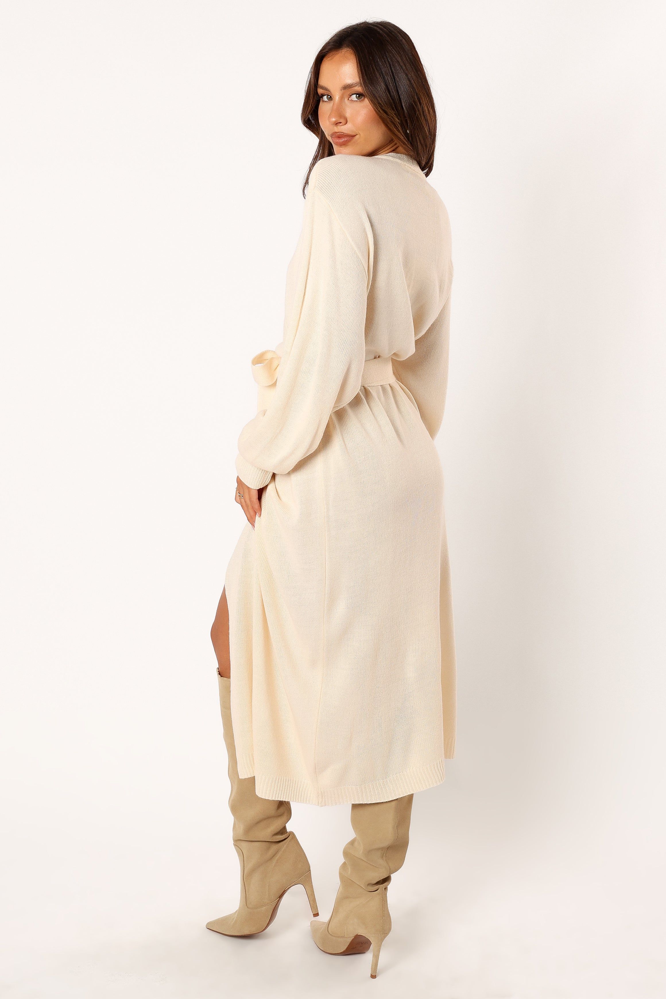 Nova Wrap Knit Midi Dress - Taupe sold by Petal & Pup product image thumbnail 5