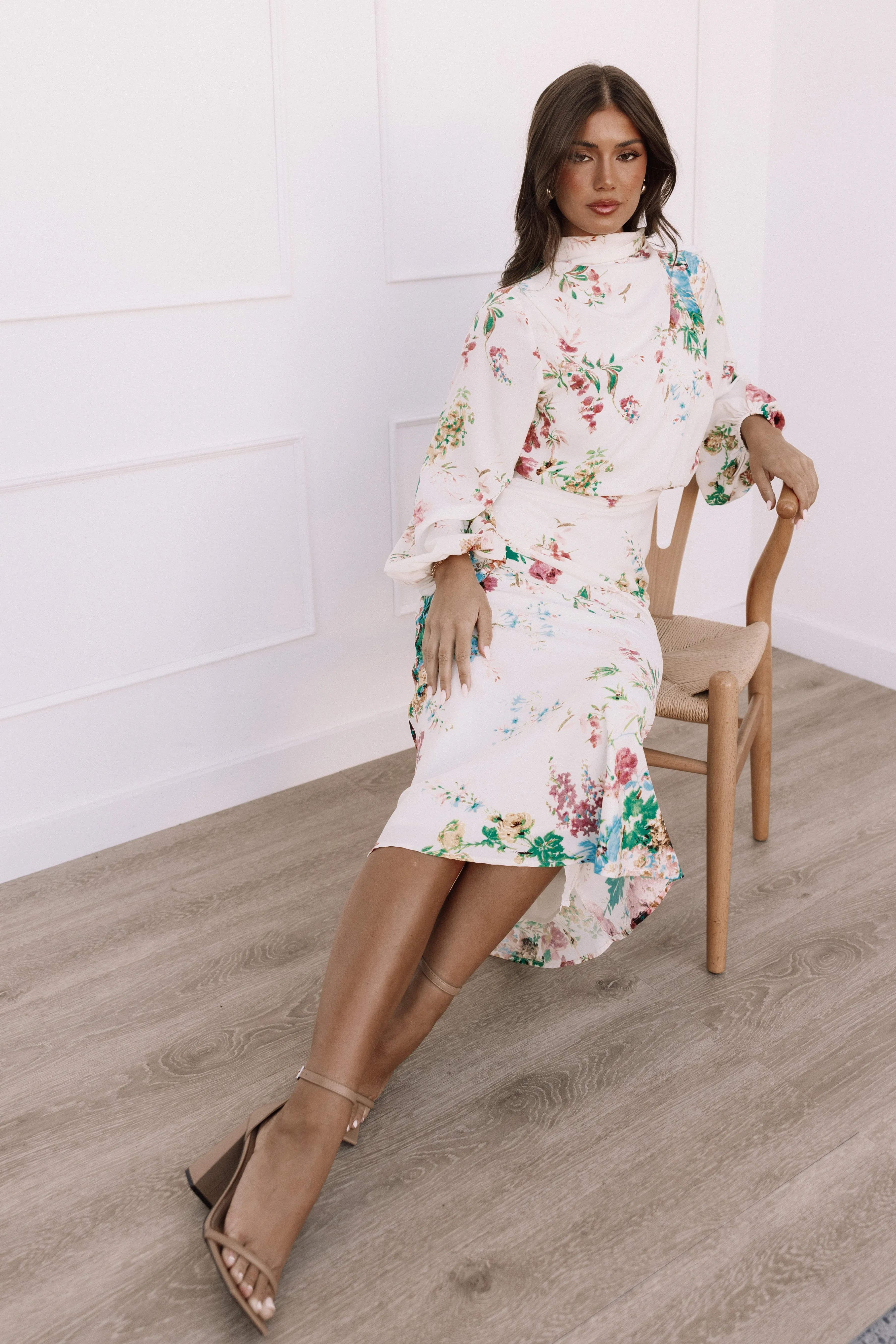 Sophia Long Sleeve Dress - White Floral sold by Petal & Pup product image thumbnail 2