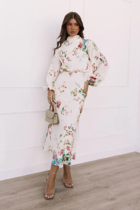 Sophia Long Sleeve Dress - White Floral sold by Petal & Pup