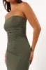 Brixley Strapless Maxi Dress - Khaki sold by Petal & Pup