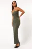 Brixley Strapless Maxi Dress - Khaki sold by Petal & Pup