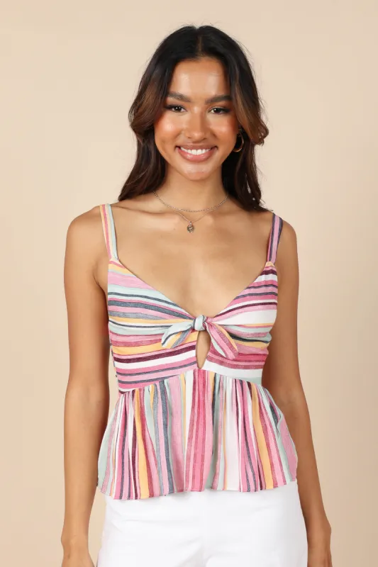 Matilda Peplum Top - Multi Stripe made by Petal & Pup