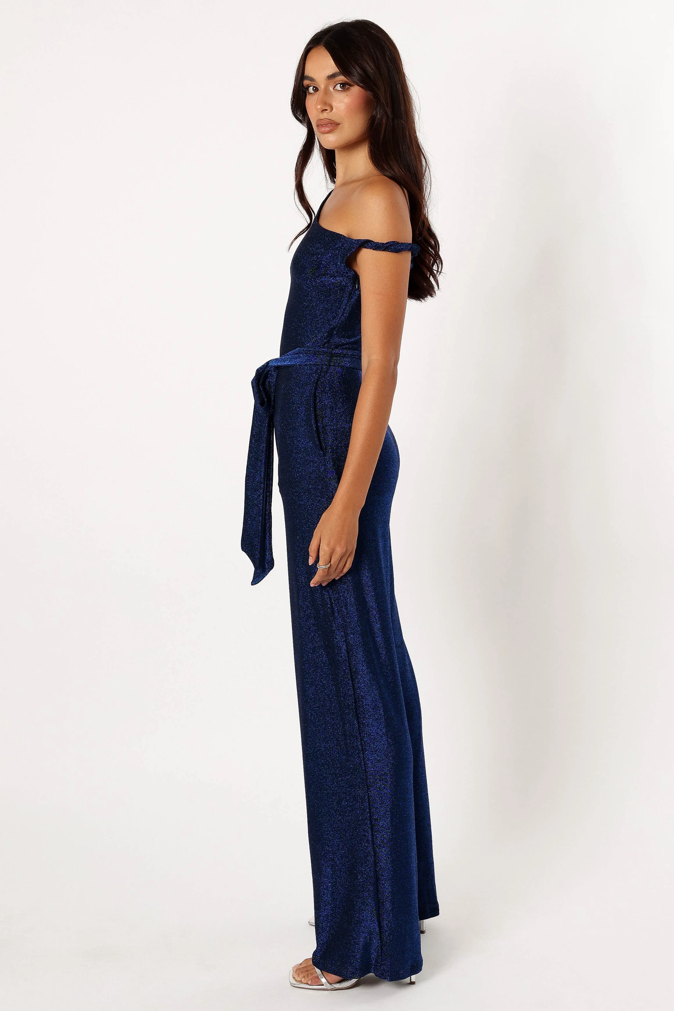 Katarina Off Shoulder Jumpsuit - Midnight Blue sold by Petal & Pup product image thumbnail 2