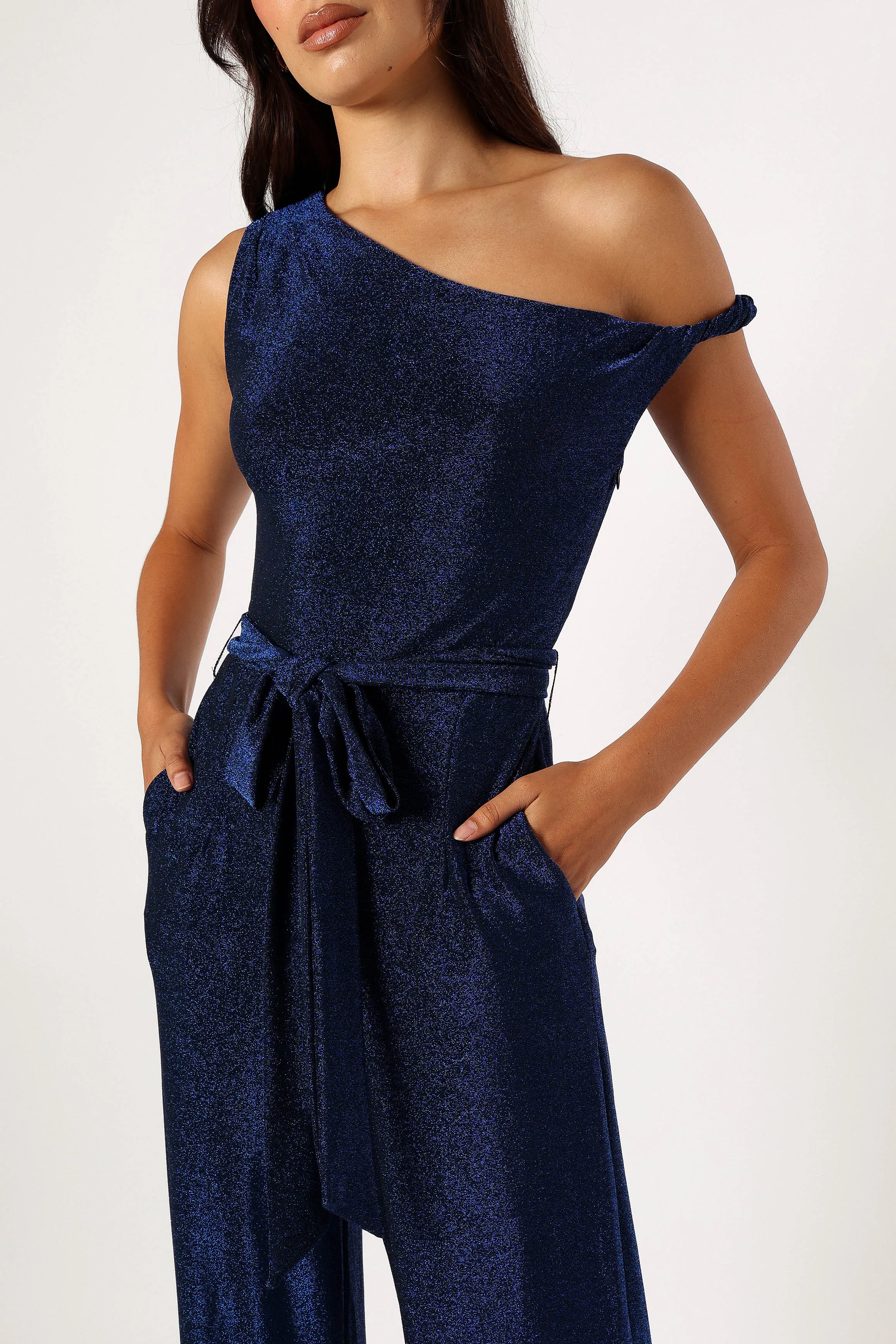 Katarina Off Shoulder Jumpsuit - Midnight Blue sold by Petal & Pup product image thumbnail 5