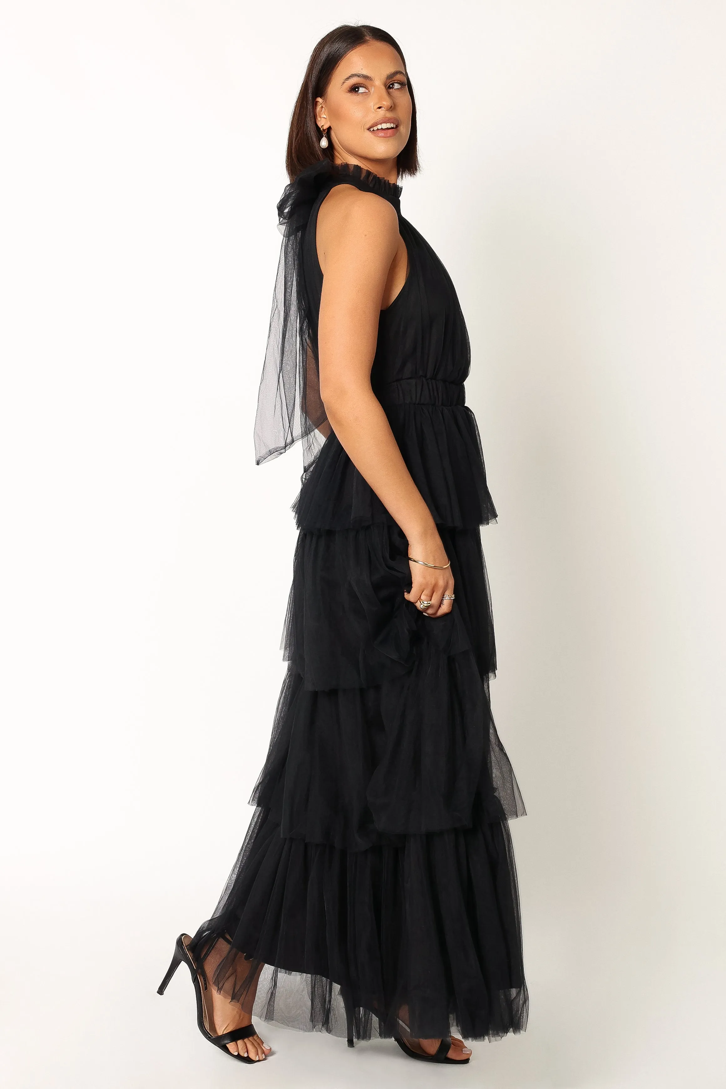 Frances Halterneck Maxi Dress - Black sold by Petal & Pup product image thumbnail 4