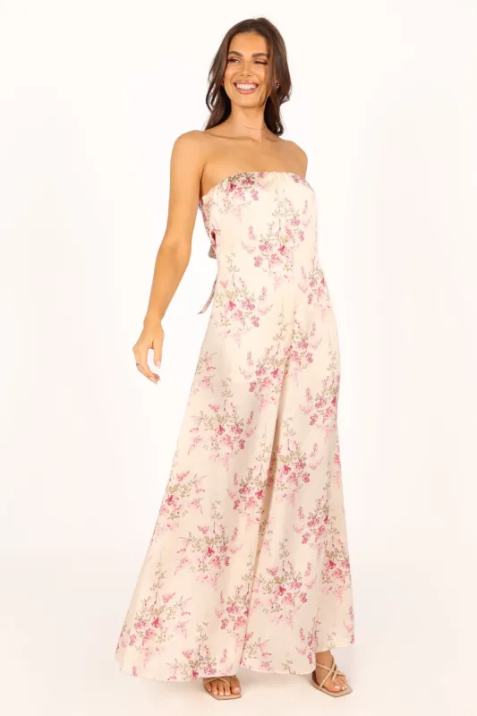 Giselle Strapless Jumpsuit - Off White sold by Petal & Pup