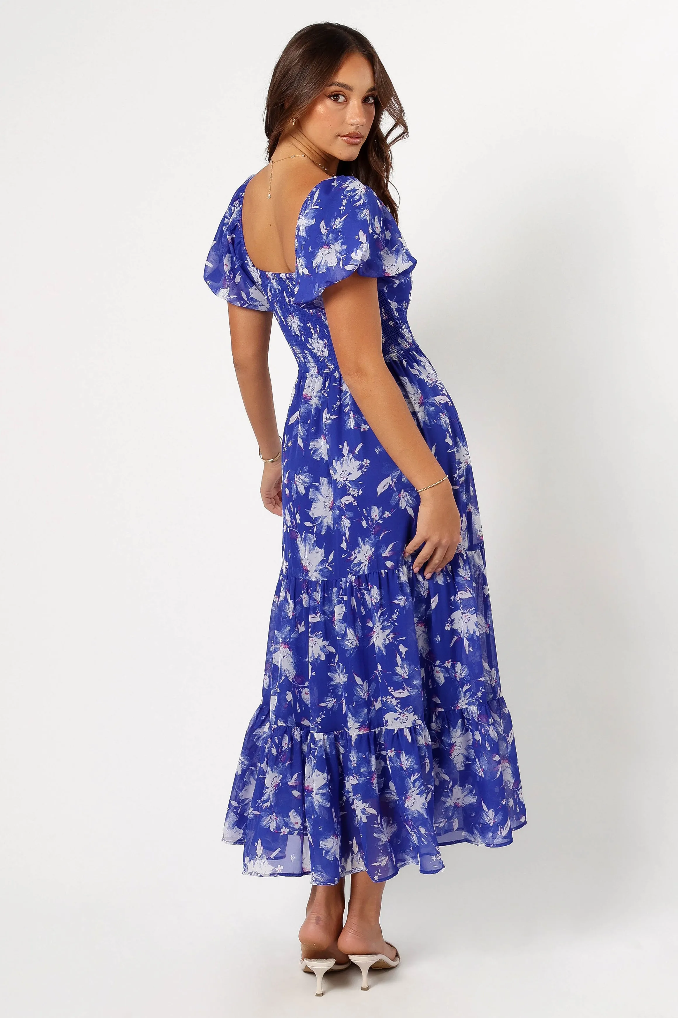 June Short Sleeve Maxi Dress - Bright Blue sold by Petal & Pup product image thumbnail 4
