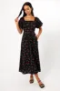 Chlo Puff Sleeve Midi Dress - Cherry Print sold by Petal & Pup