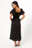 Chlo Puff Sleeve Midi Dress - Cherry Print sold by Petal & Pup