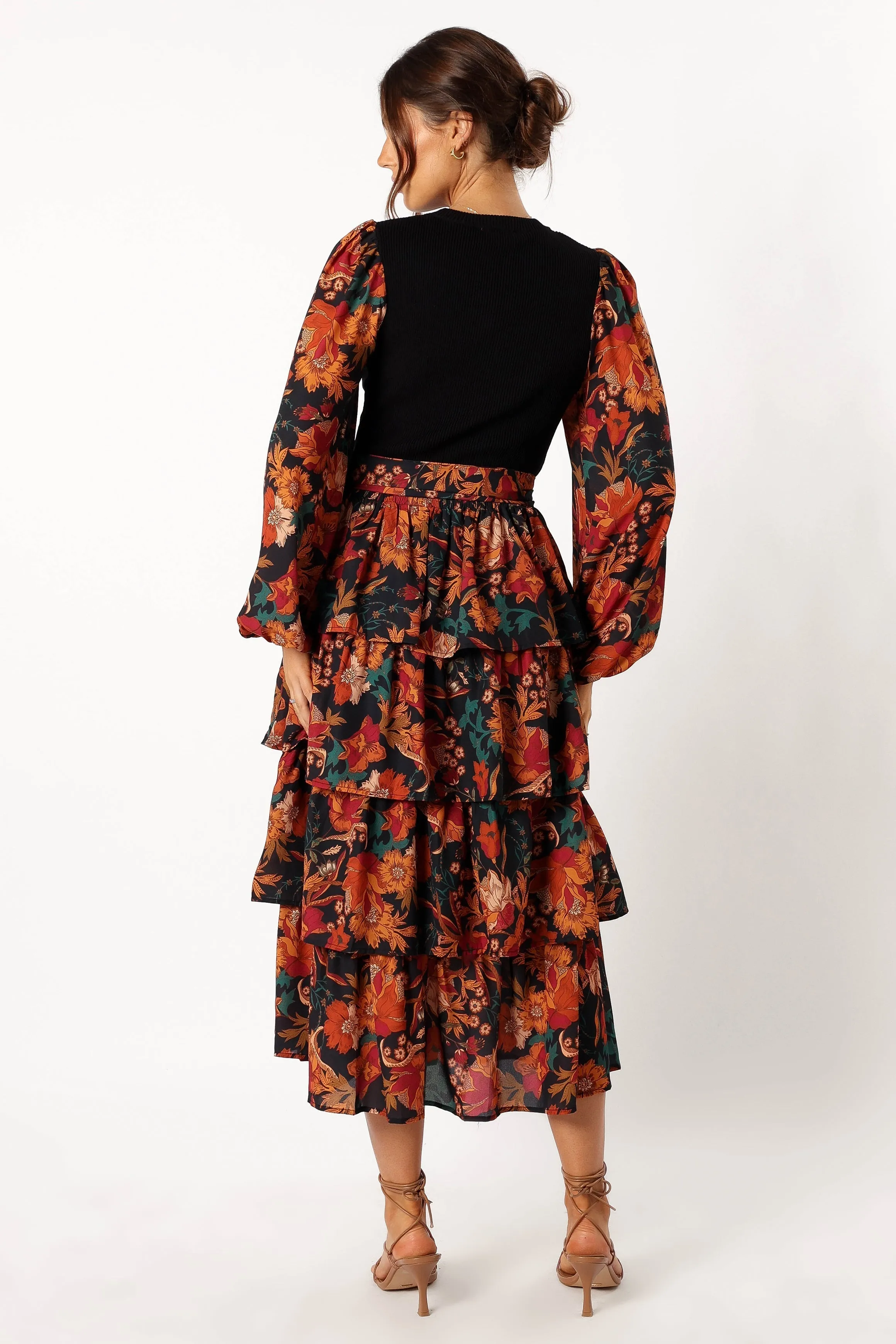Sayge Frill Midi Dress - Black Floral sold by Petal & Pup product image thumbnail 5