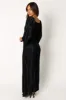 Josephine Long Sleeve Pleated Maxi Dress - Black sold by Petal & Pup