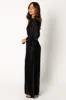 Josephine Long Sleeve Pleated Maxi Dress - Black sold by Petal & Pup