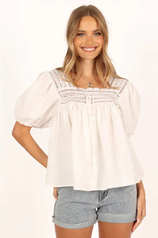 Lala Top - White sold by Petal & Pup