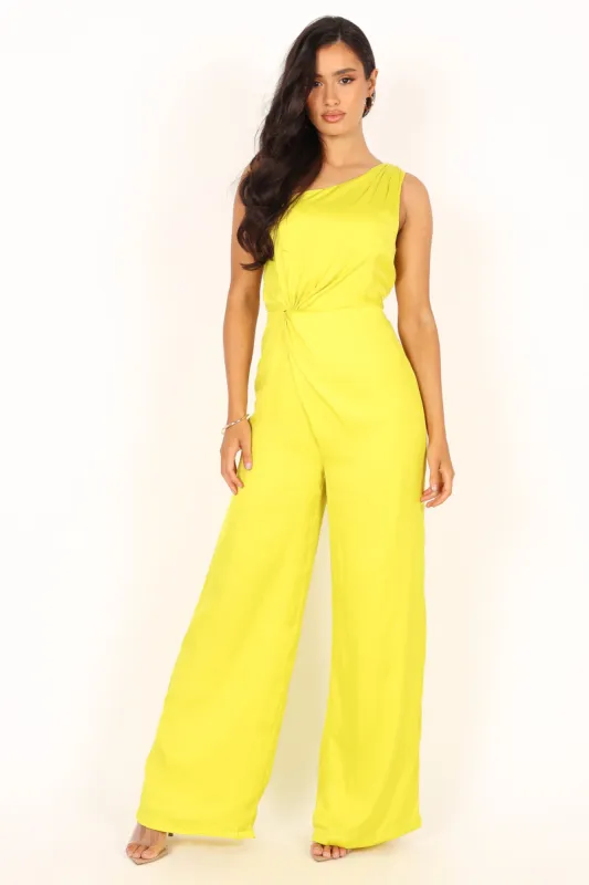Isabel One Shoulder Jumpsuit - Lime sold by Petal & Pup
